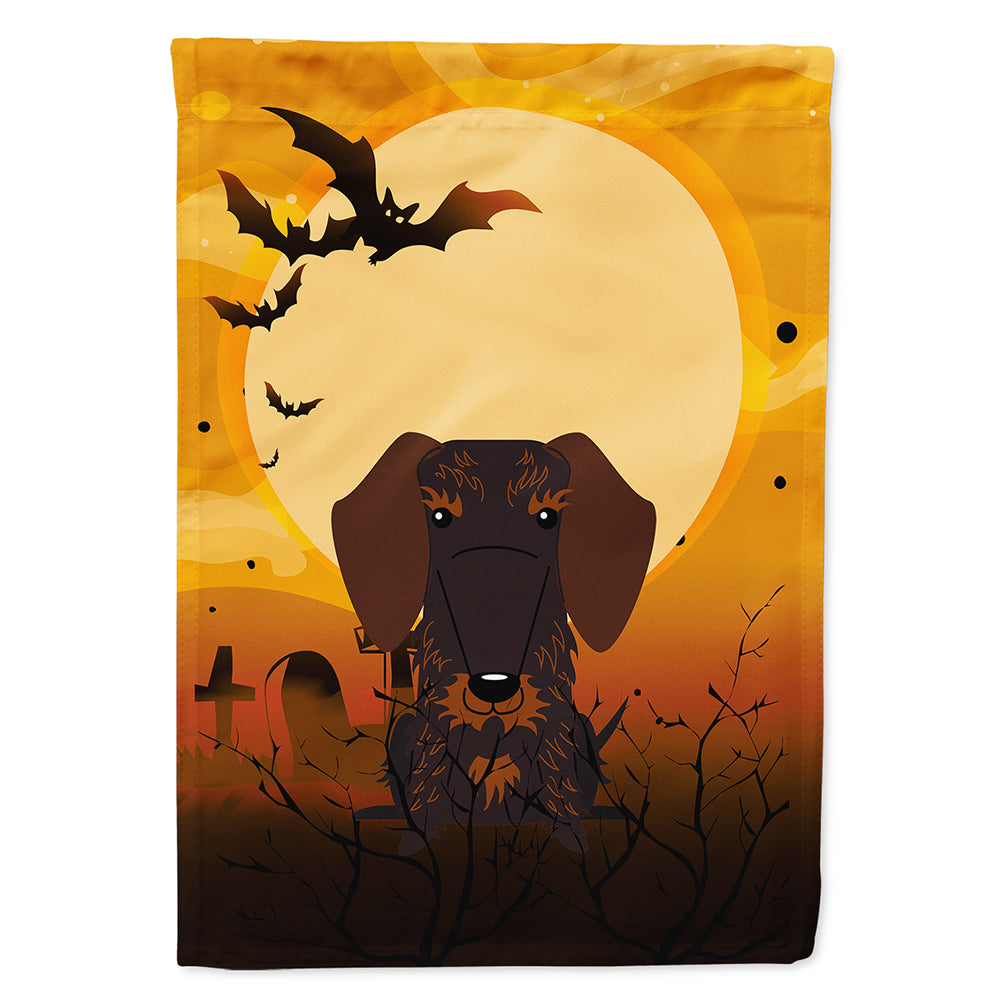 Halloween Wire Haired Dachshund Chocolate Flag Canvas House Size BB4395CHF  the-store.com.