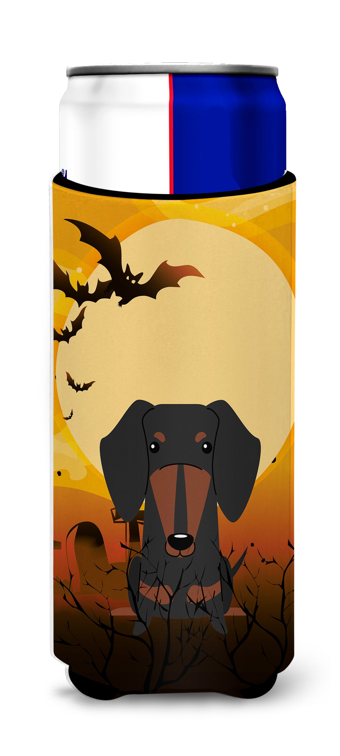 Halloween Dachshund Black Tan  Ultra Hugger for slim cans BB4398MUK  the-store.com.