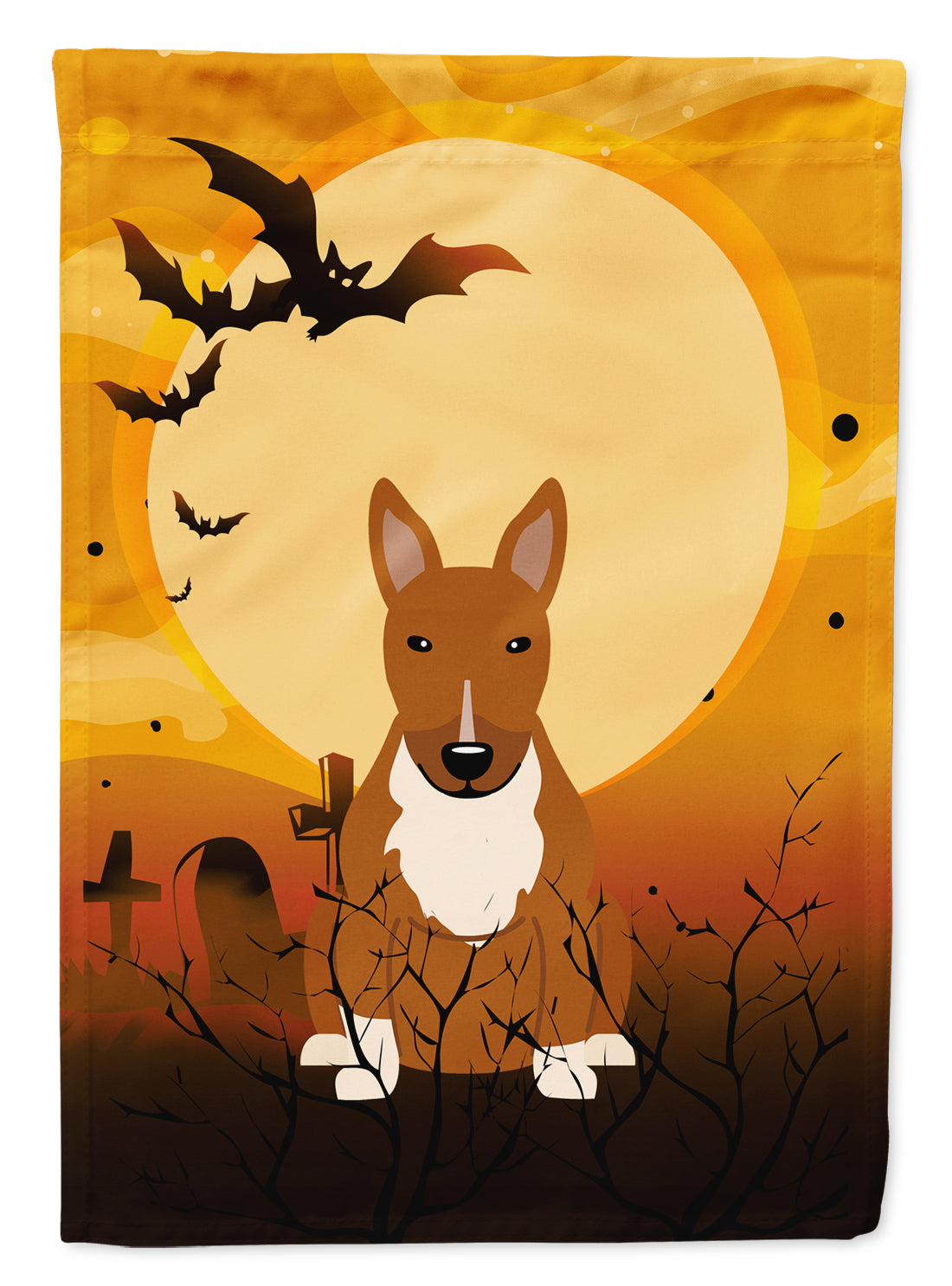 Halloween Bull Terrier Red Flag Garden Size BB4400GF  the-store.com.