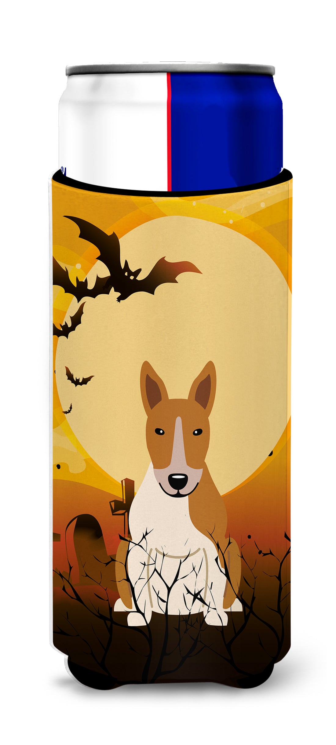 Halloween Bull Terrier Red White  Ultra Hugger for slim cans BB4401MUK  the-store.com.