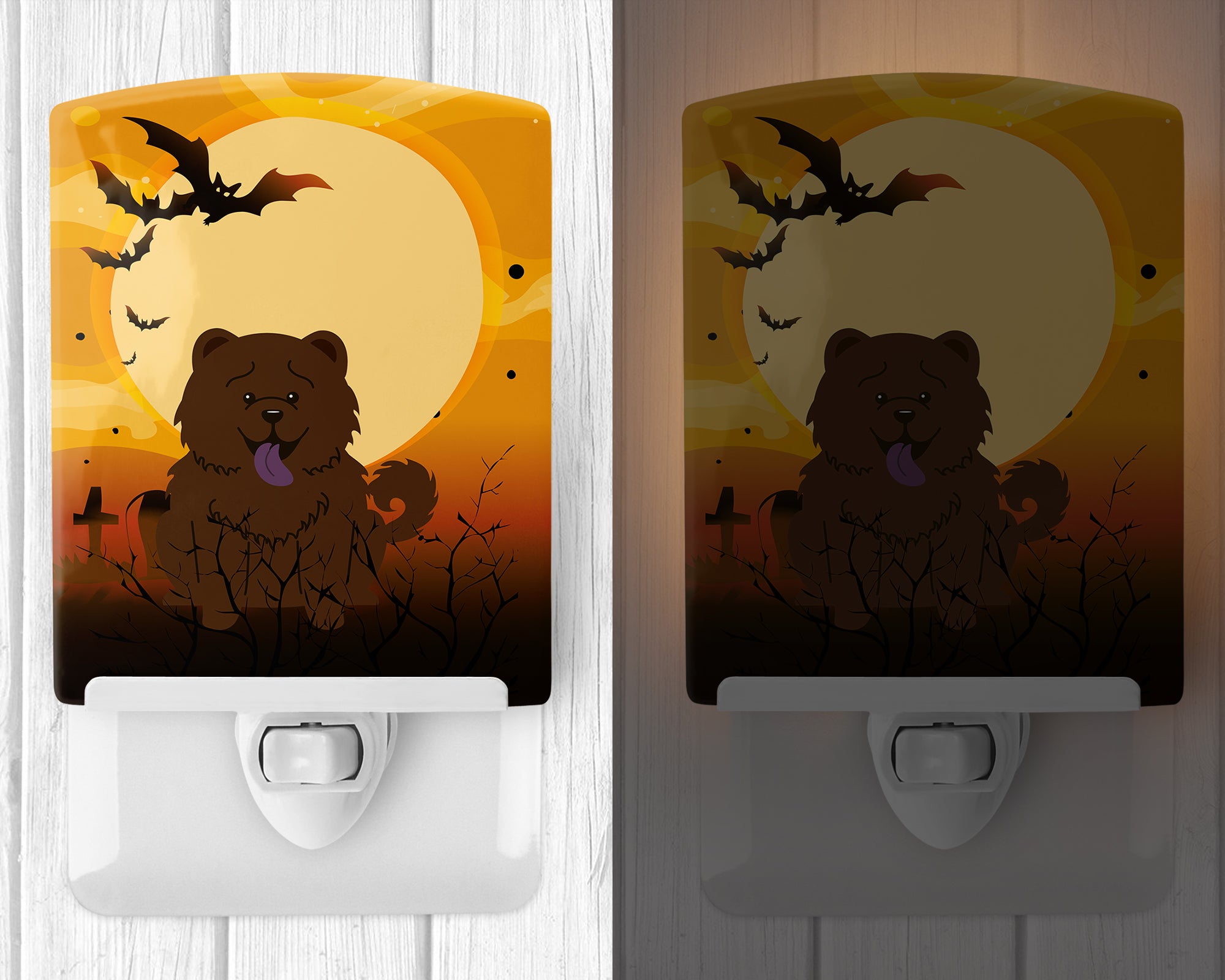 Halloween Chow Chow Chocolate Ceramic Night Light BB4407CNL - the-store.com