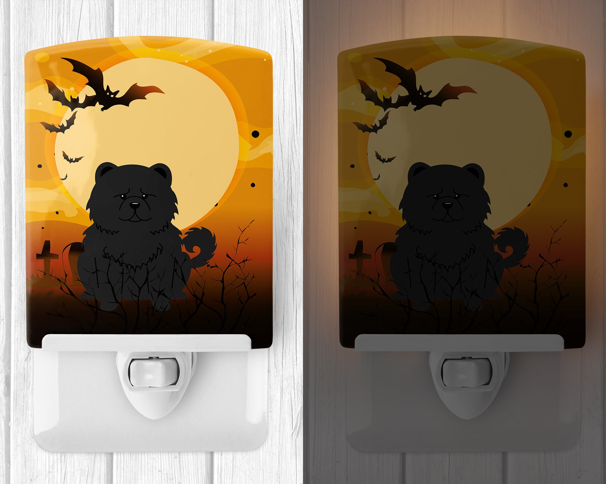 Halloween Chow Chow Black Ceramic Night Light BB4409CNL - the-store.com