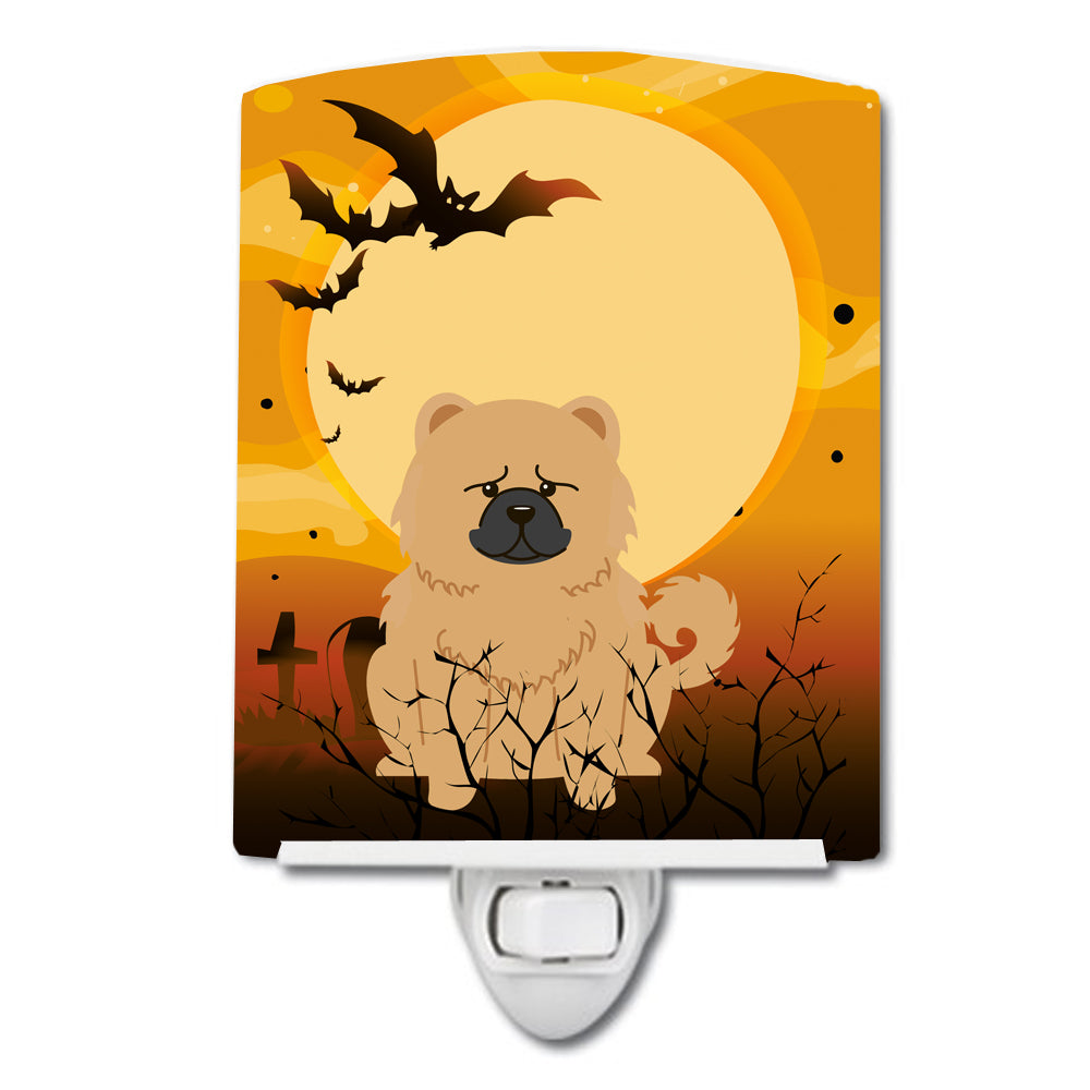 Halloween Chow Chow Cream Ceramic Night Light BB4410CNL - the-store.com