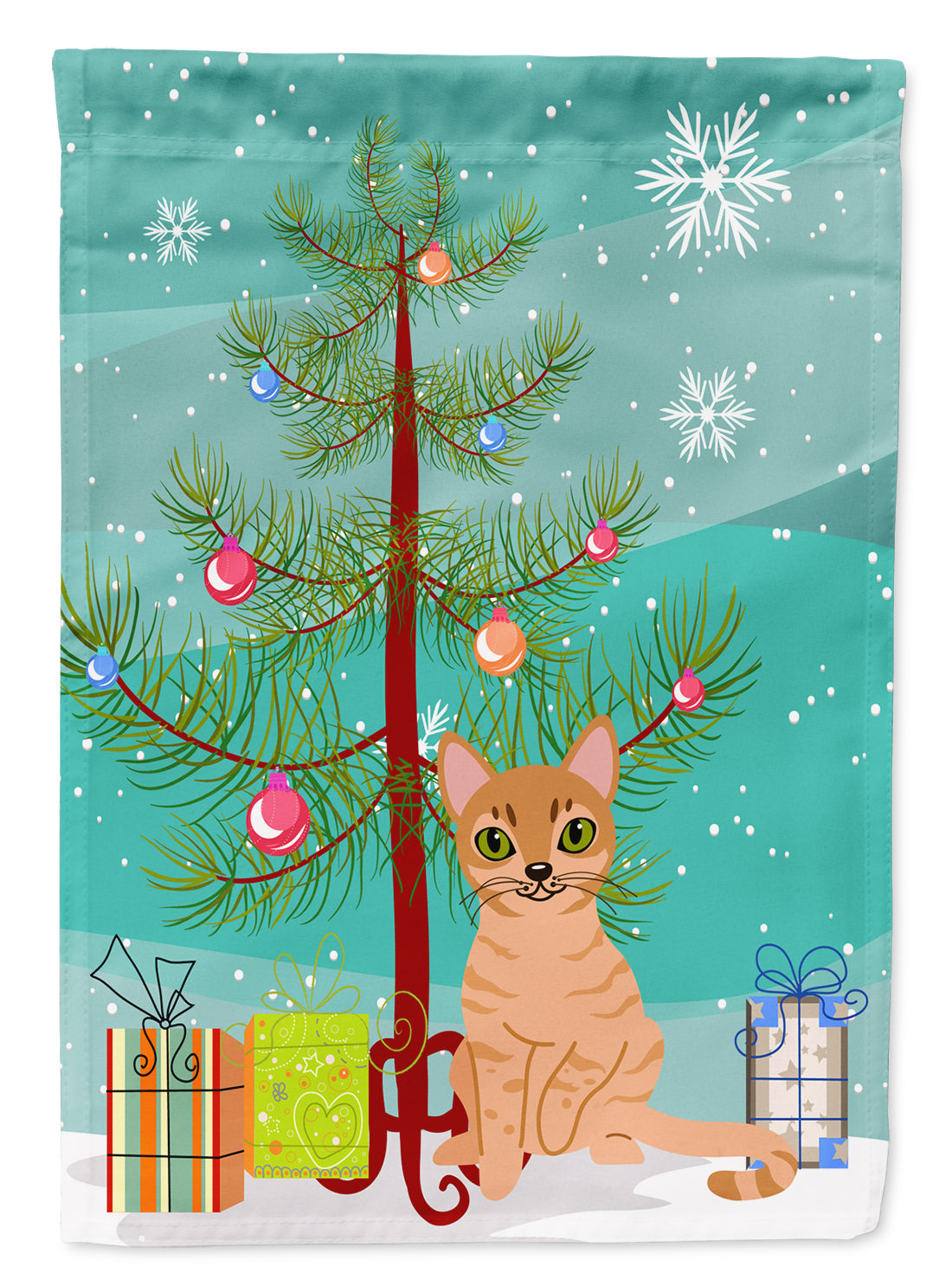 Australian Mist Cat Merry Christmas Tree Flag Garden Size BB4415GF  the-store.com.