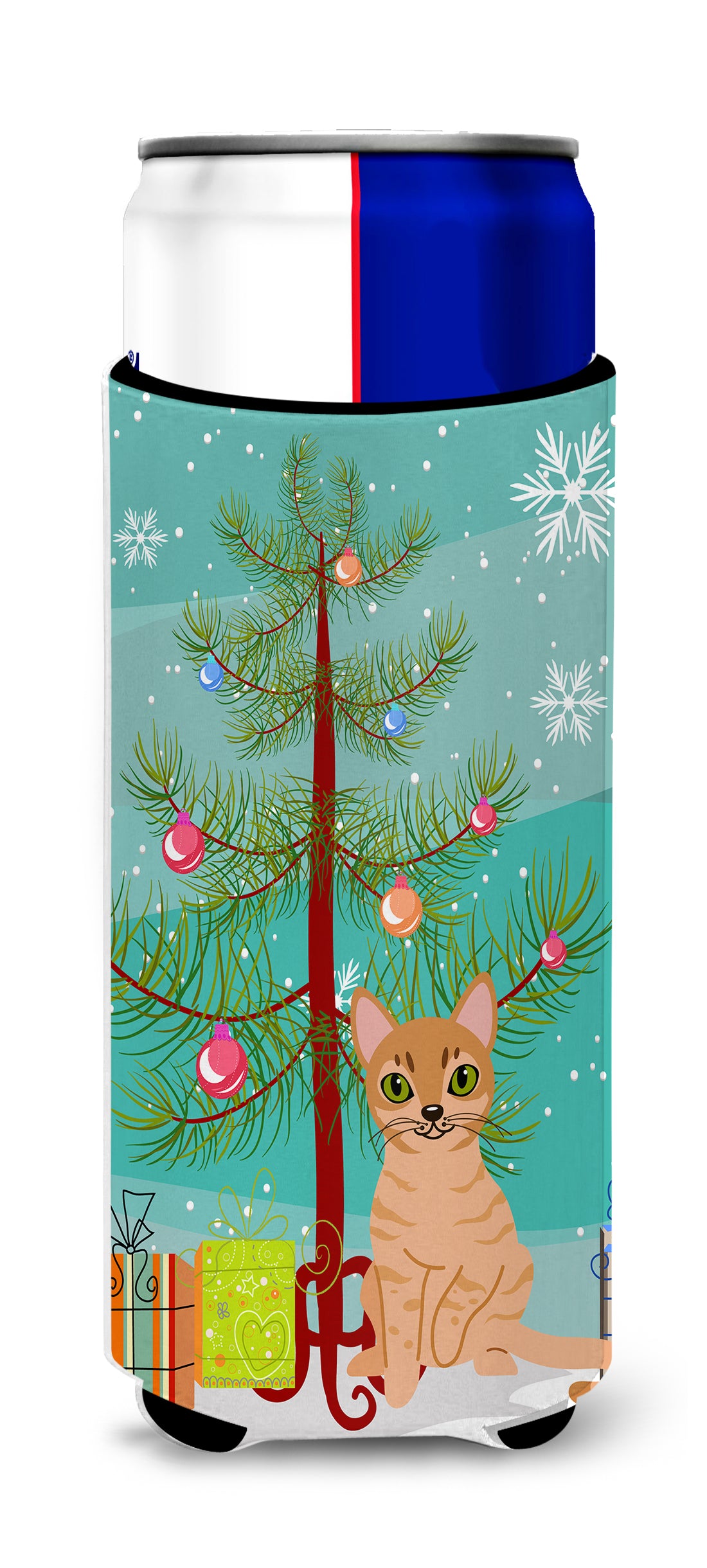 Australian Mist Cat Merry Christmas Tree  Ultra Hugger for slim cans BB4415MUK  the-store.com.