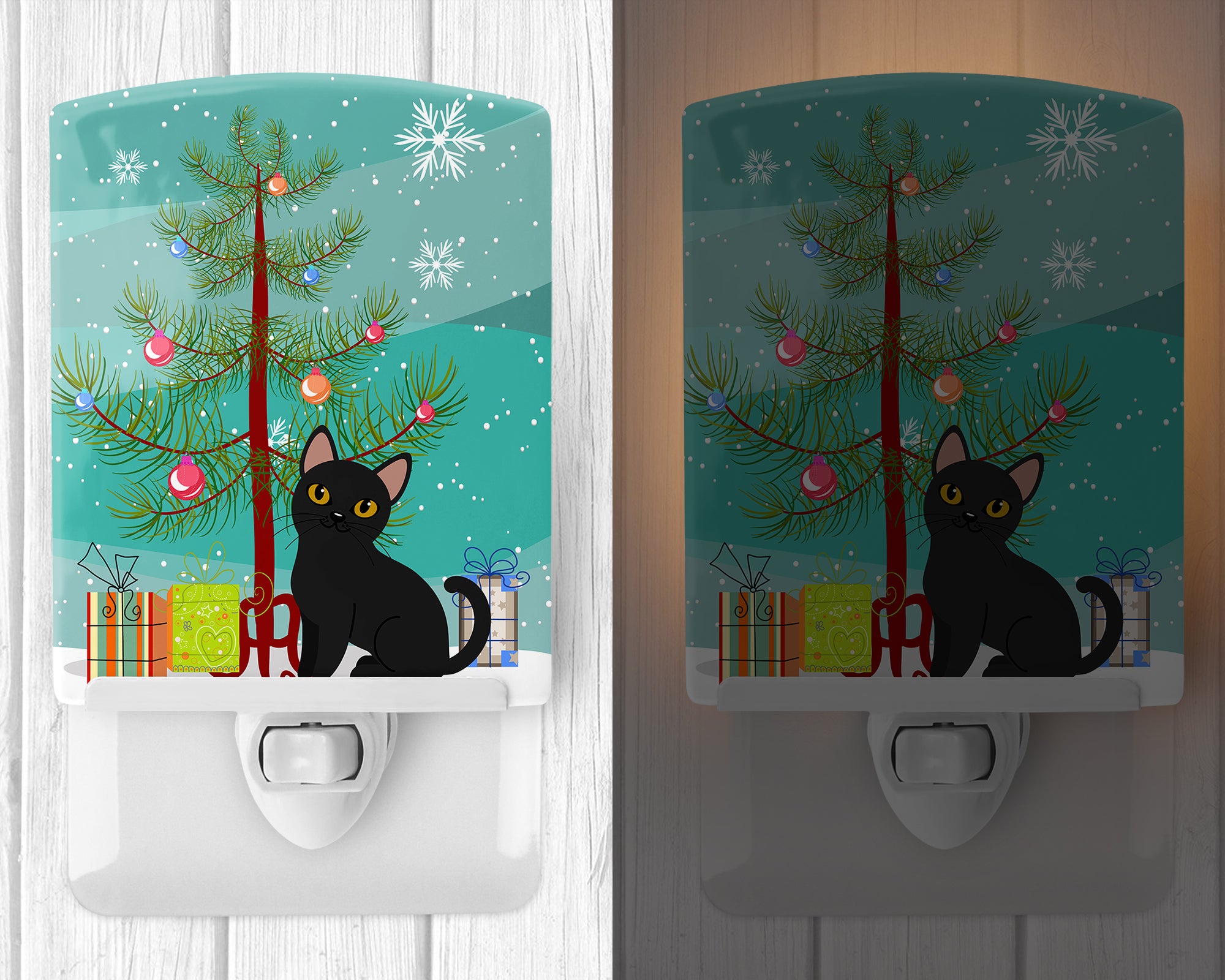 Bombay Cat Merry Christmas Tree Ceramic Night Light BB4417CNL - the-store.com