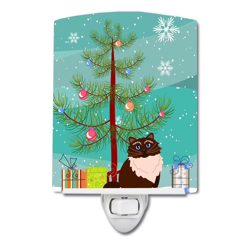 Himalayan Cat Merry Christmas Tree Ceramic Night Light BB4421CNL - the-store.com