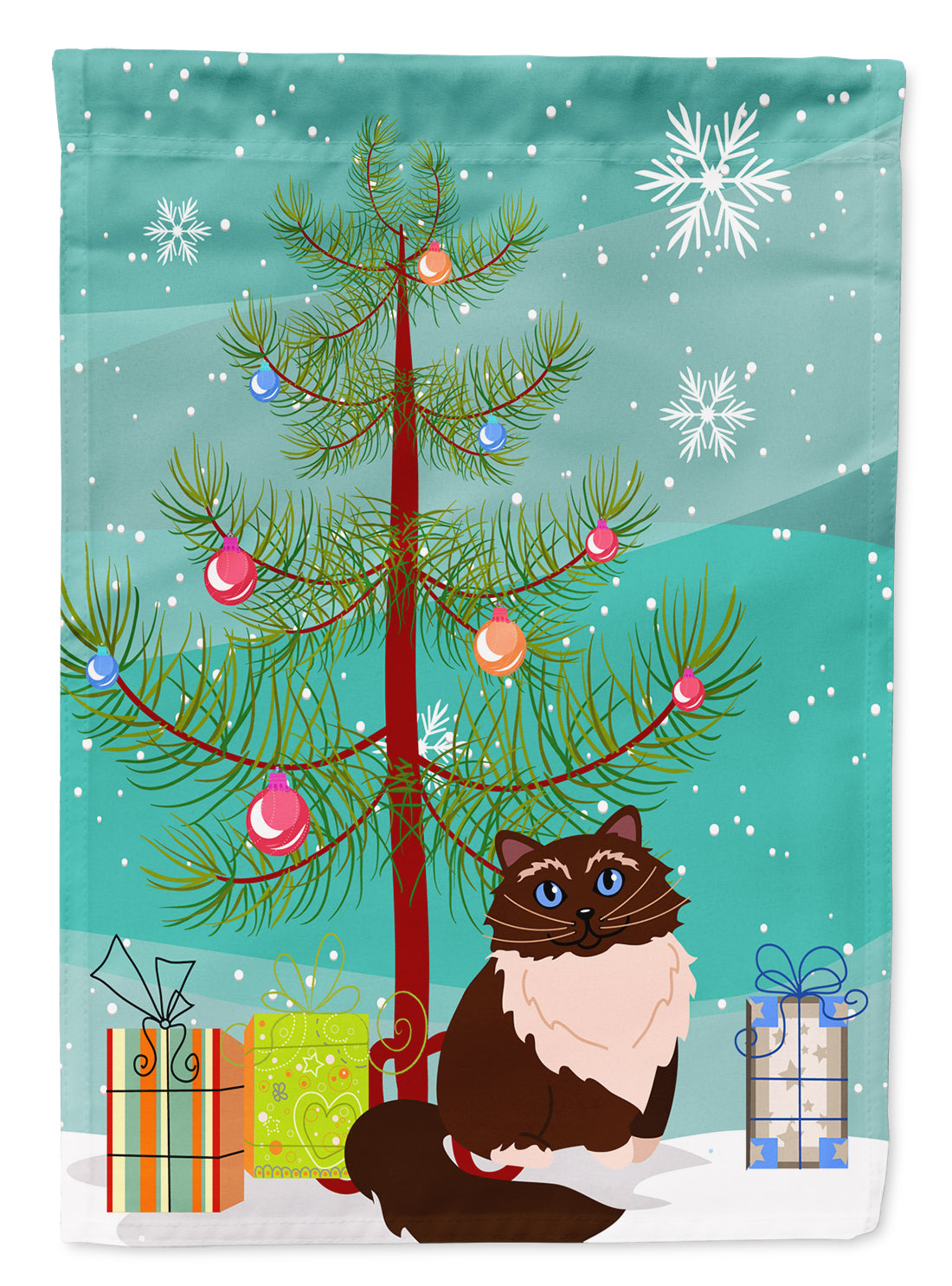 Himalayan Cat Merry Christmas Tree Flag Garden Size BB4421GF  the-store.com.