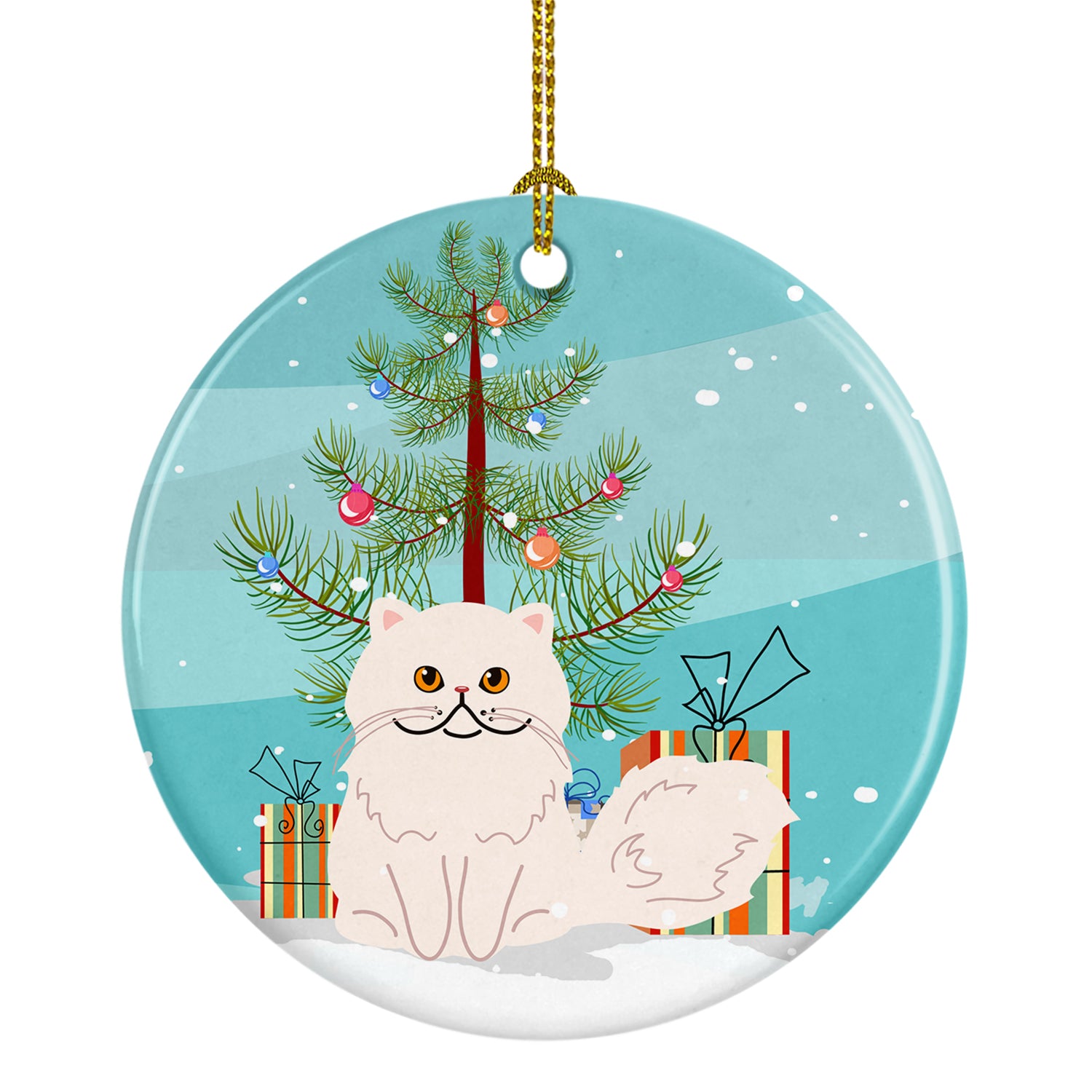 Persian Cat Merry Christmas Tree Ceramic Ornament BB4425CO1 - the-store.com