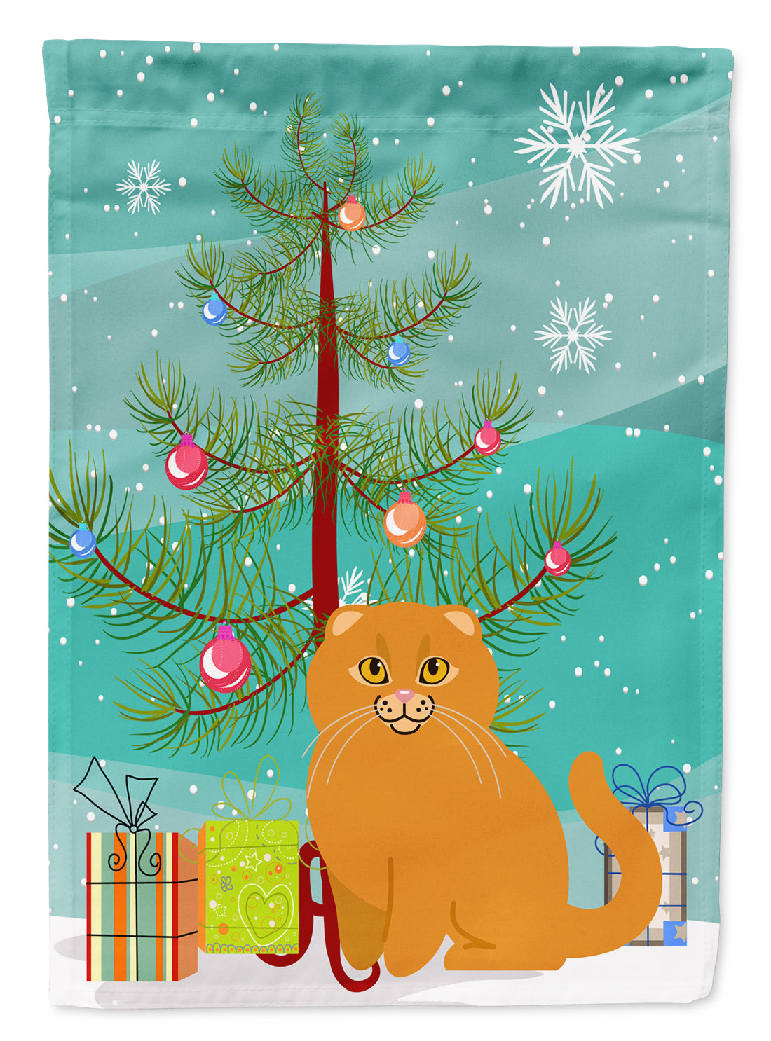 Scottish Fold Cat Merry Christmas Tree Flag Garden Size BB4428GF  the-store.com.