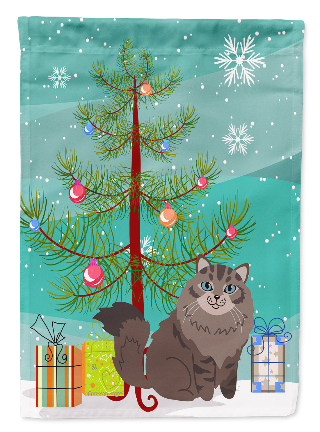 Siberian Cat Merry Christmas Tree Flag Garden Size BB4430GF  the-store.com.