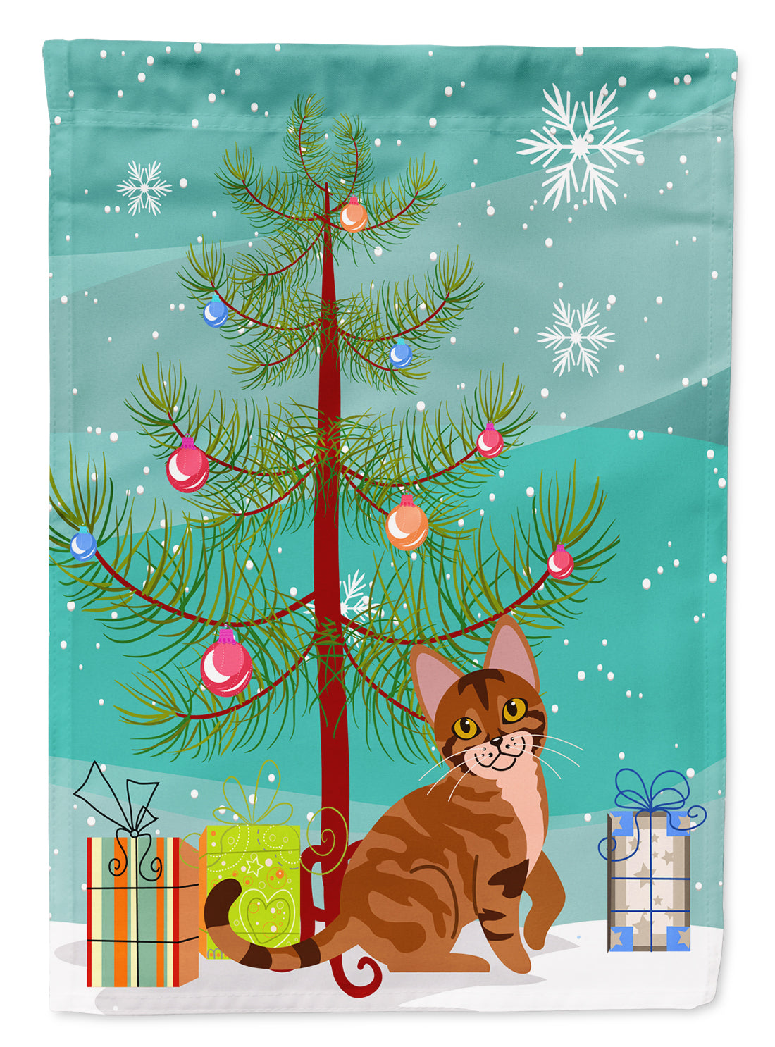 Sokoke Cat Merry Christmas Tree Flag Garden Size BB4431GF  the-store.com.