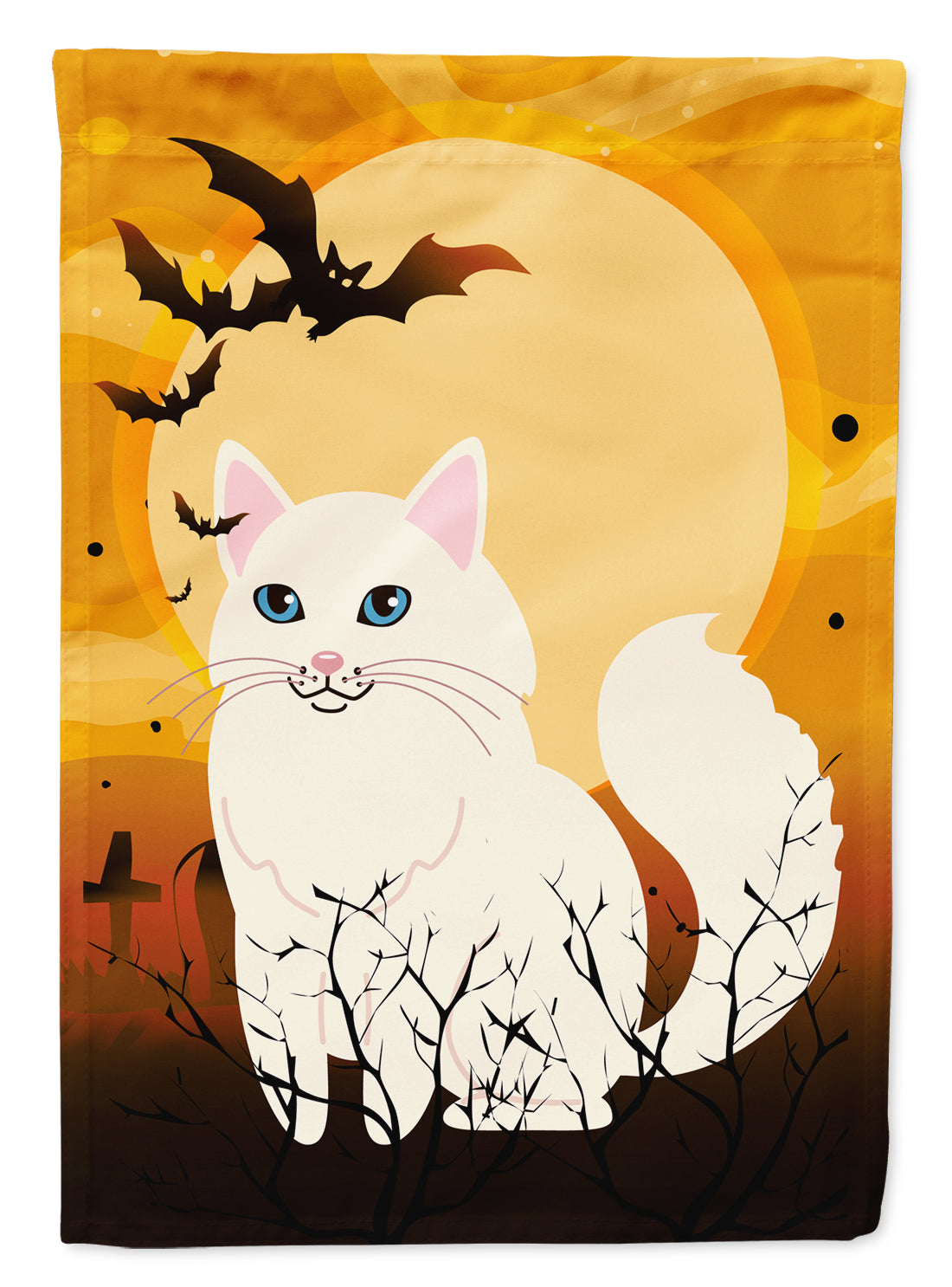 Halloween Turkish Angora Cat Flag Canvas House Size BB4438CHF  the-store.com.