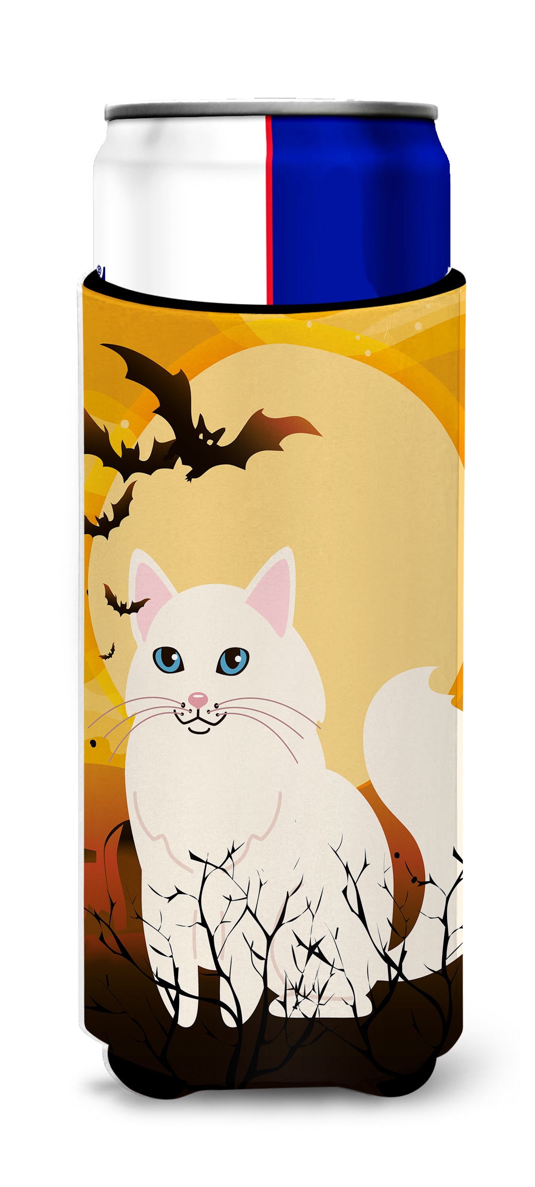 Halloween Turkish Angora Cat  Ultra Hugger for slim cans BB4438MUK  the-store.com.