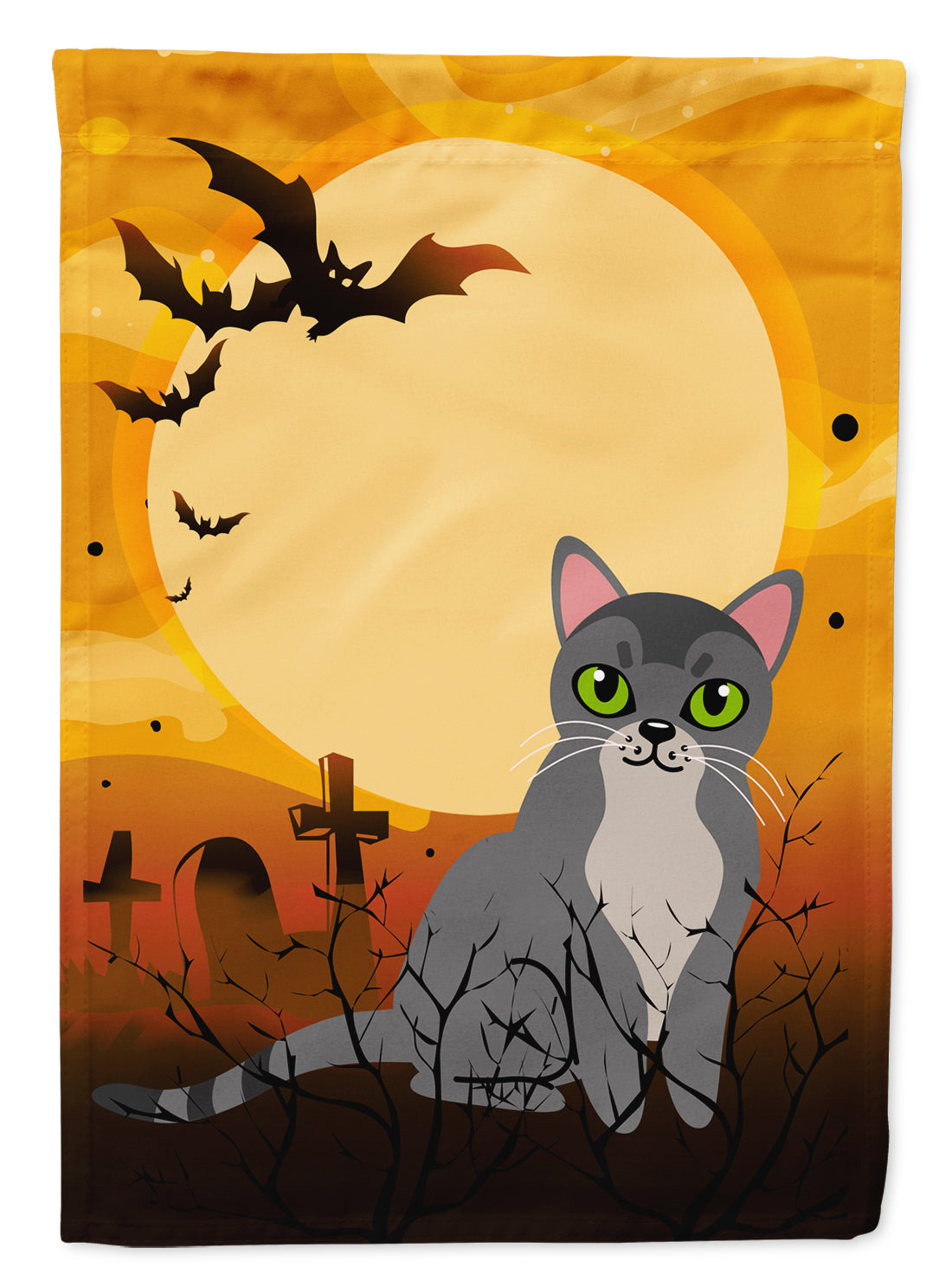 Halloween Asian Cat Flag Canvas House Size BB4439CHF  the-store.com.