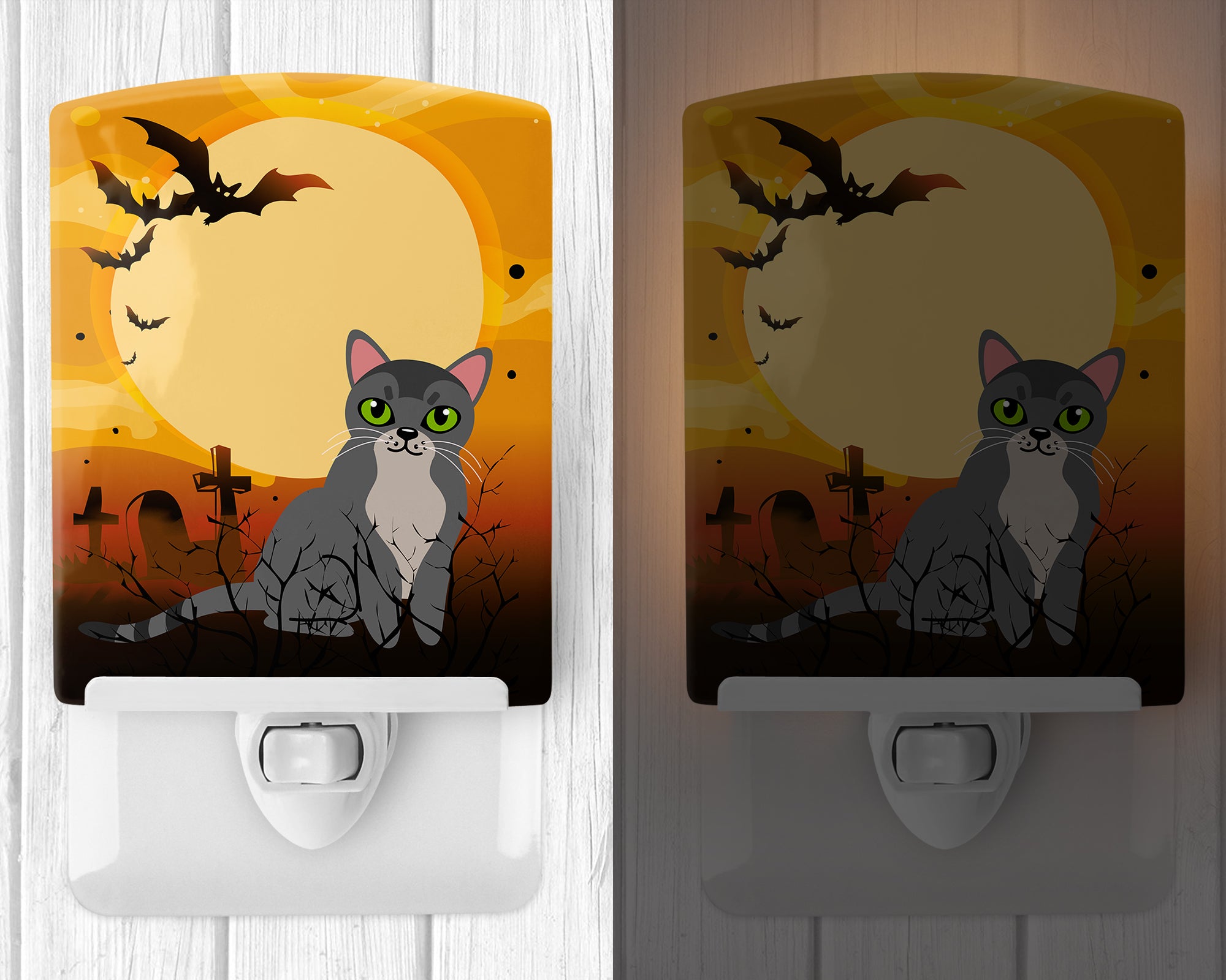 Halloween Asian Cat Ceramic Night Light BB4439CNL - the-store.com