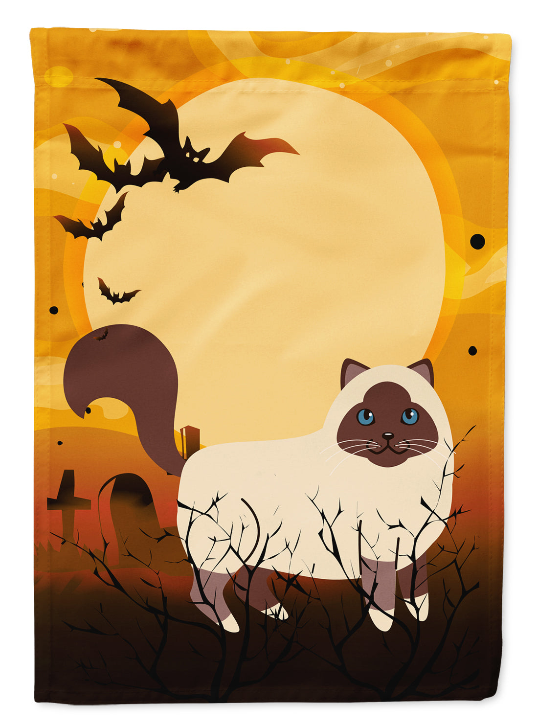 Halloween Birman Cat Flag Canvas House Size BB4441CHF  the-store.com.