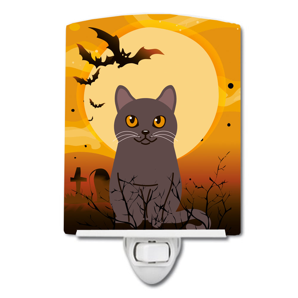 Halloween Chartreux Cat Ceramic Night Light BB4443CNL - the-store.com