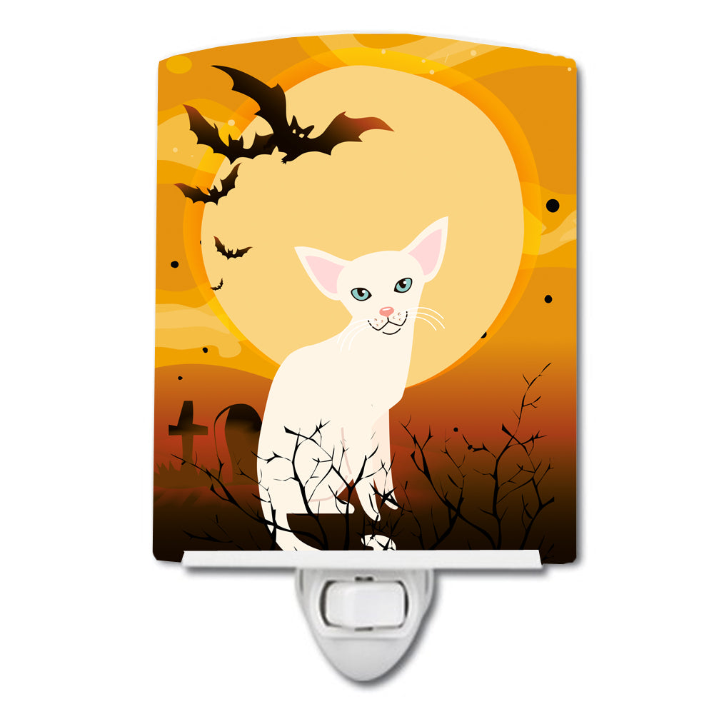 Halloween Foreign White Cat Ceramic Night Light BB4445CNL - the-store.com