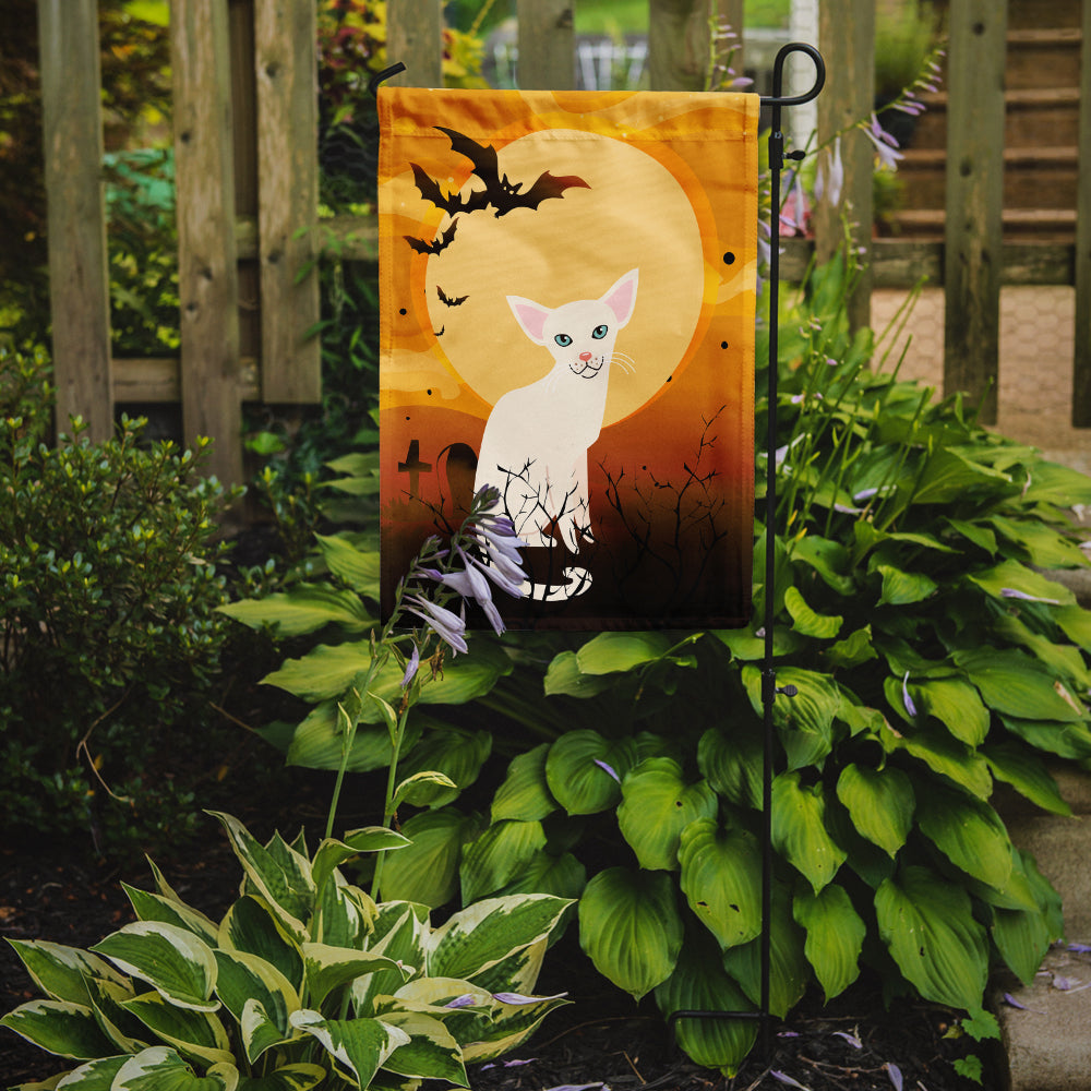 Halloween Foreign White Cat Flag Garden Size BB4445GF  the-store.com.