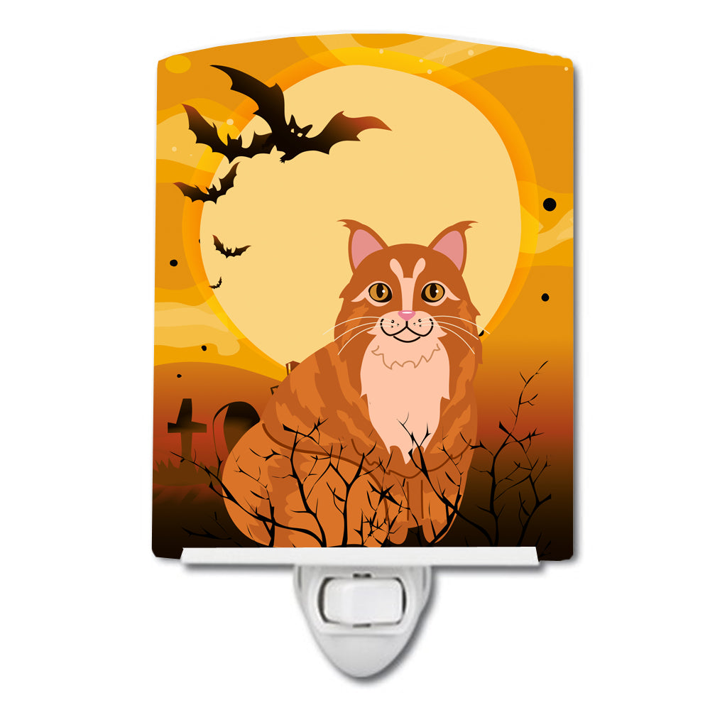 Halloween Maine Coon Cat Ceramic Night Light BB4448CNL - the-store.com