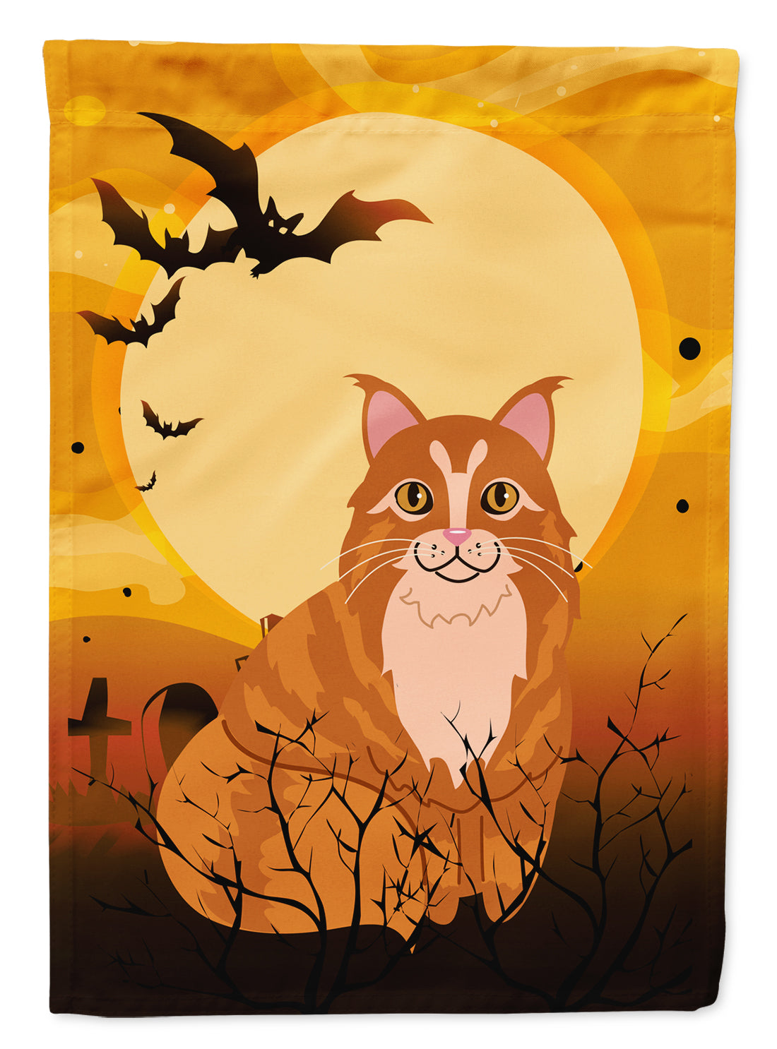 Halloween Maine Coon Cat Flag Garden Size BB4448GF  the-store.com.