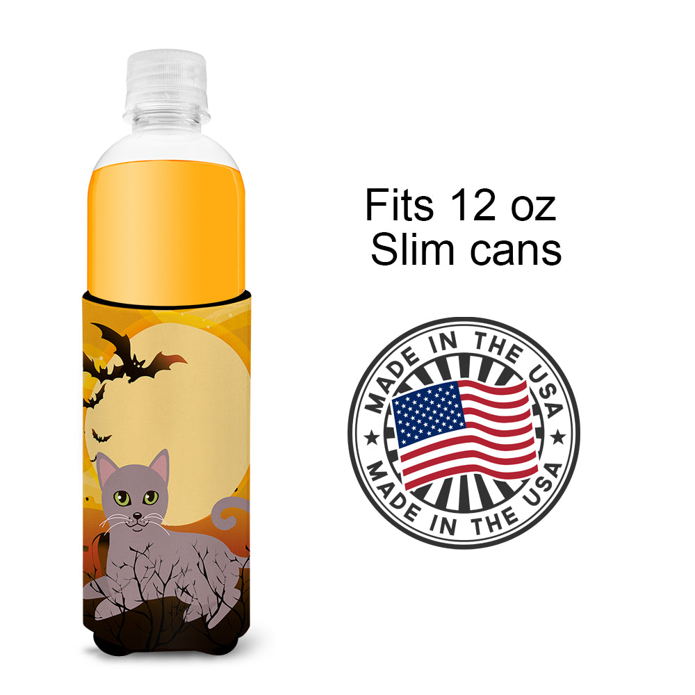 Halloween Russian Blue Cat  Ultra Hugger for slim cans BB4452MUK  the-store.com.