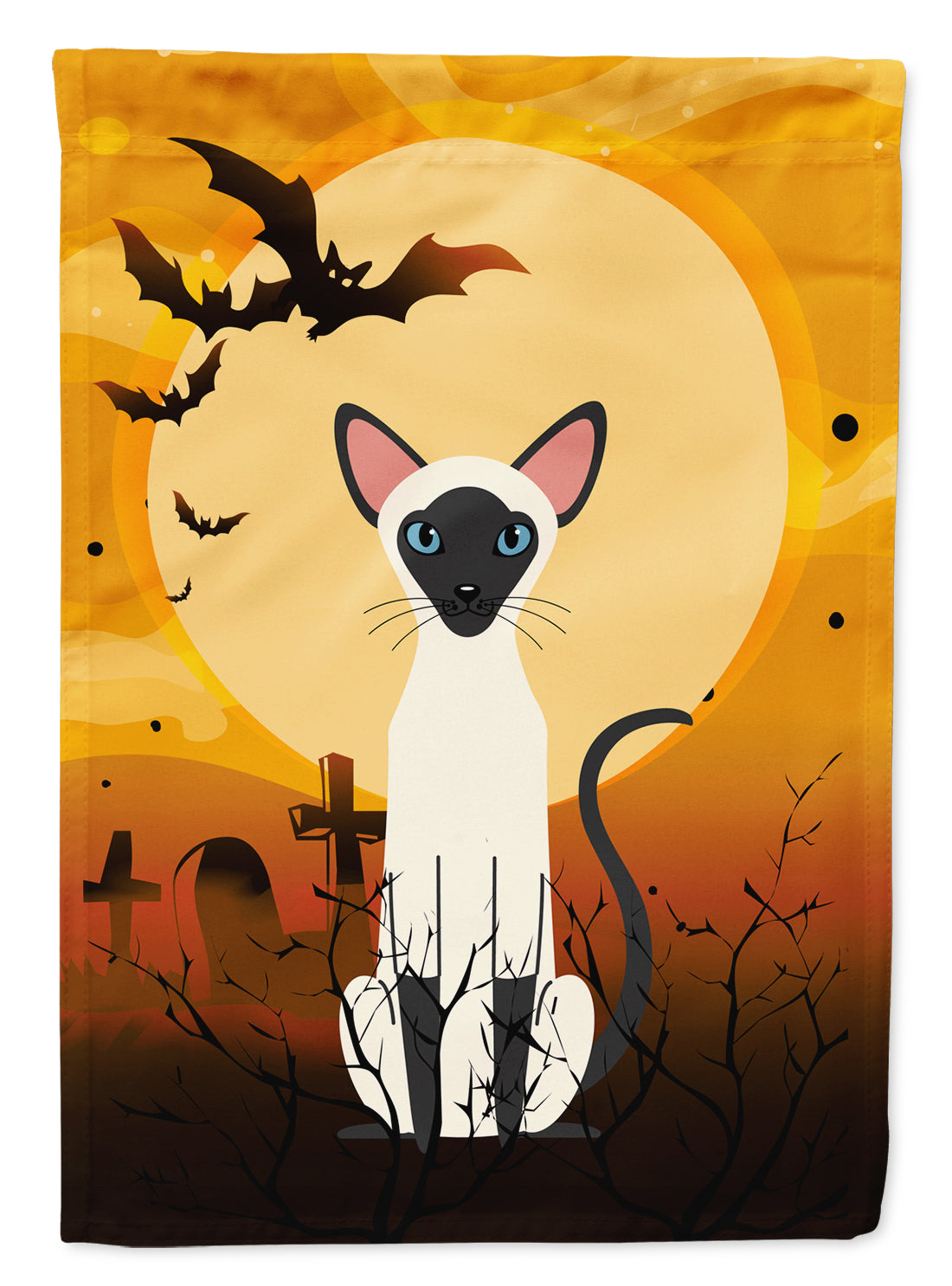 Halloween Siamese Cat Flag Canvas House Size BB4454CHF  the-store.com.