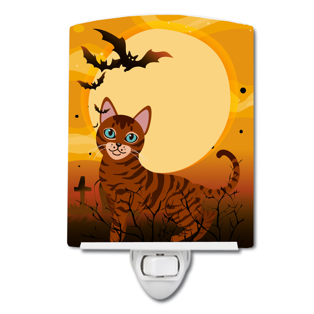 Halloween Toyger Cat Ceramic Night Light BB4459CNL - the-store.com