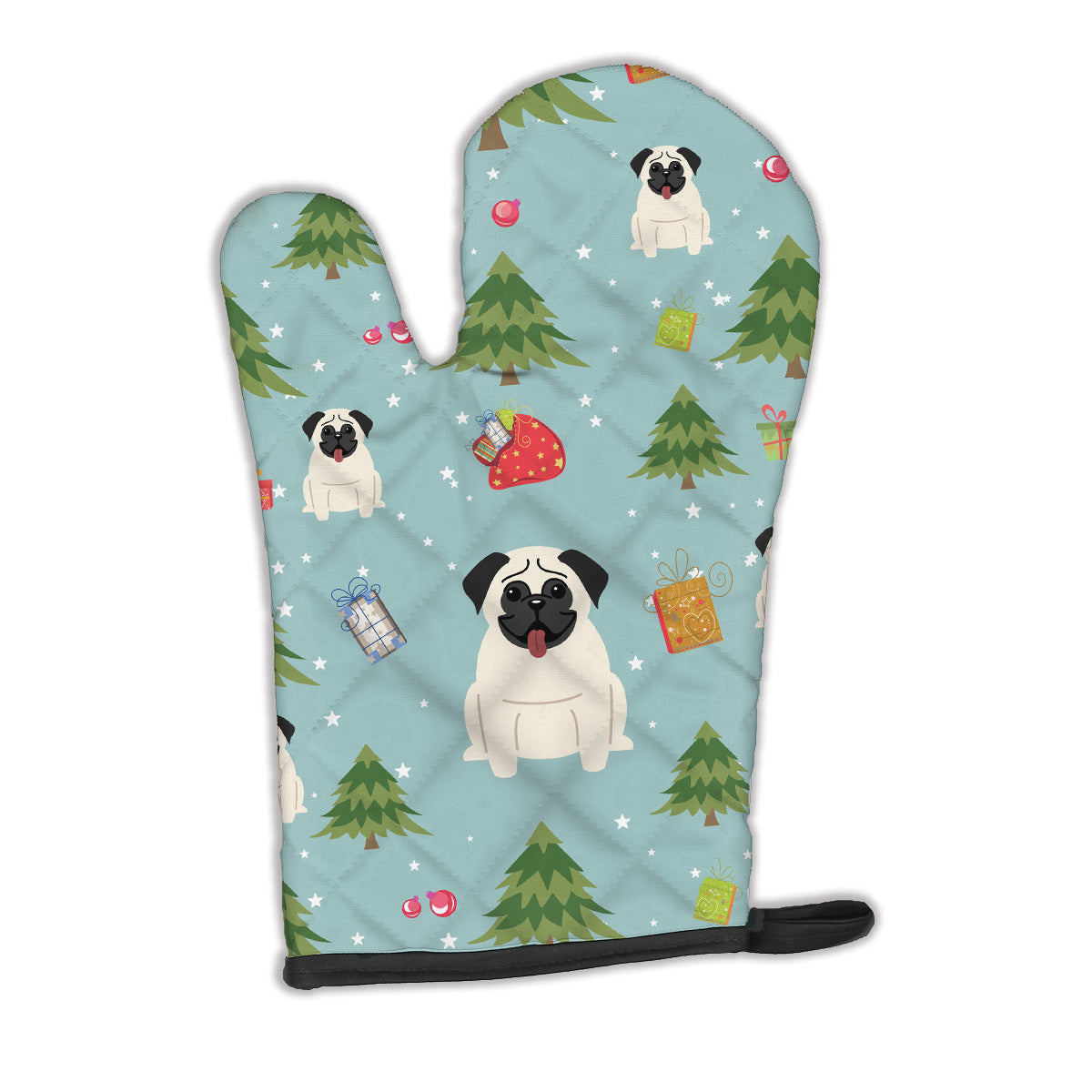 Christmas Pug Cream Oven Mitt BB4664OVMT  the-store.com.