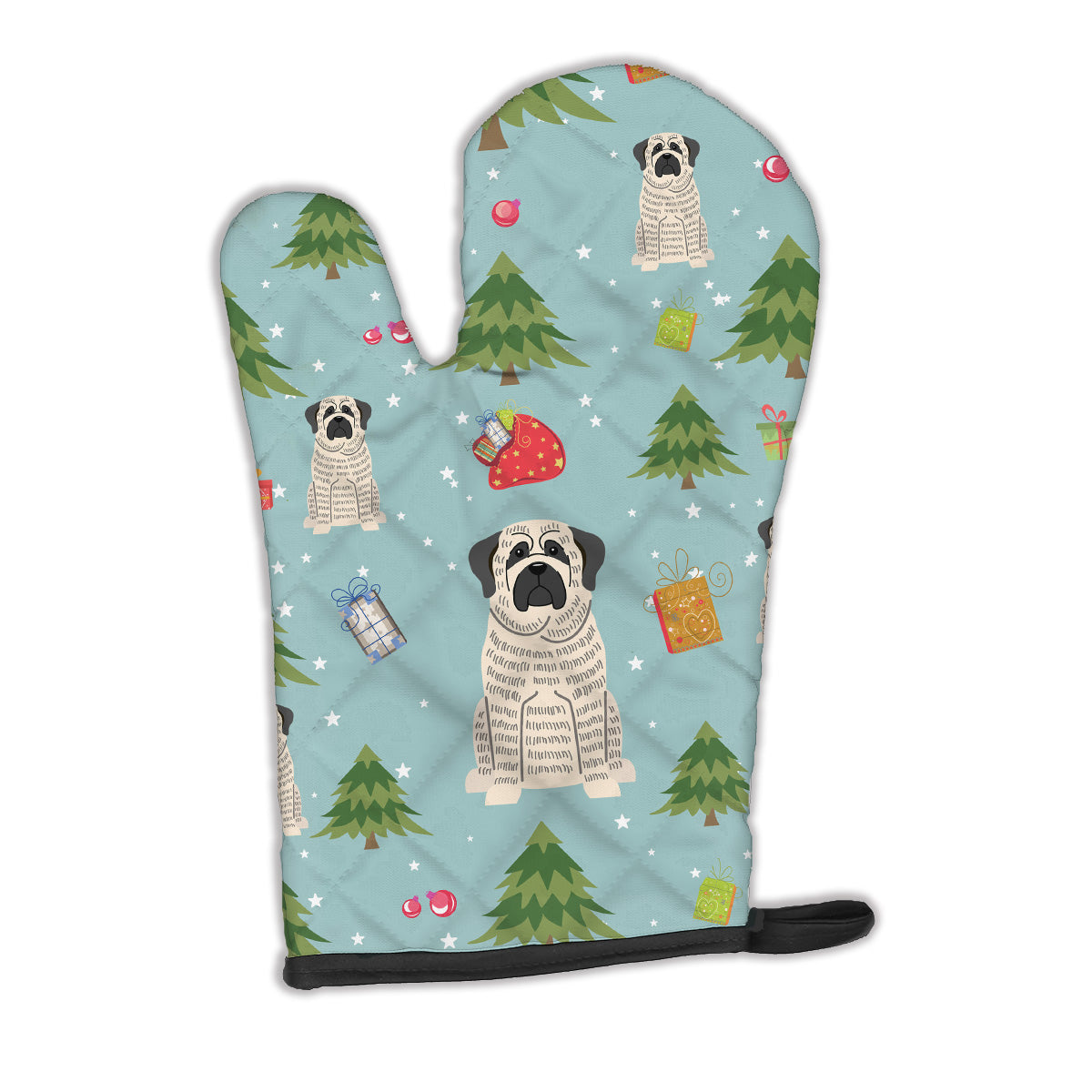 Christmas Mastiff Brindle White Oven Mitt BB4676OVMT  the-store.com.