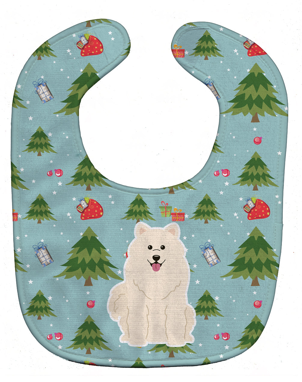 Christmas Samoyed Baby Bib BB4690BIB - the-store.com