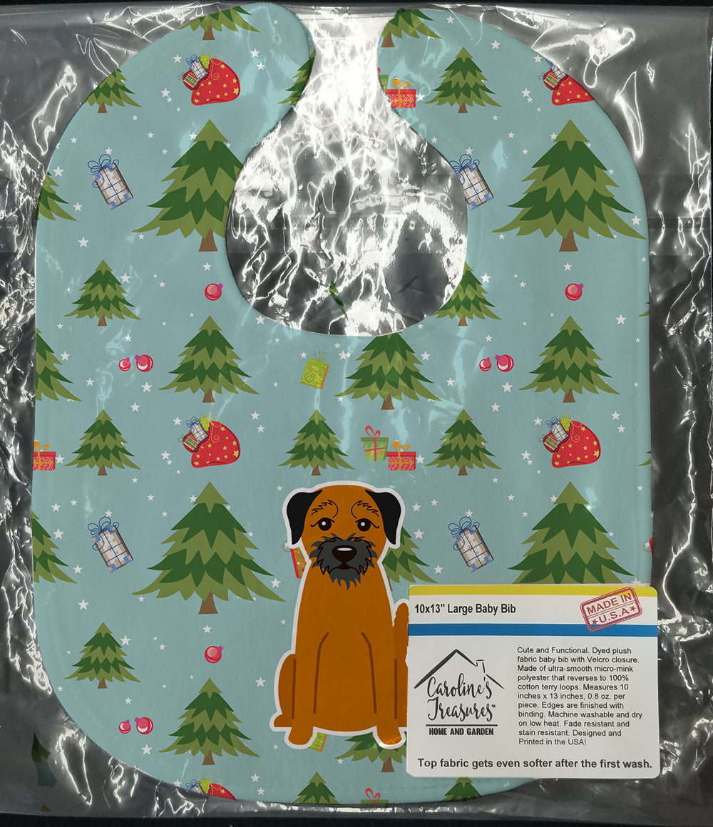 Christmas Border Terrier Baby Bib BB4699BIB - the-store.com