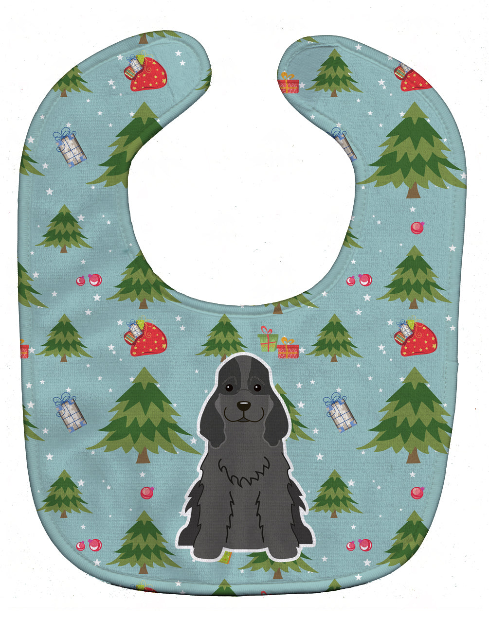 Christmas Cocker Spaniel Black Baby Bib BB4752BIB - the-store.com