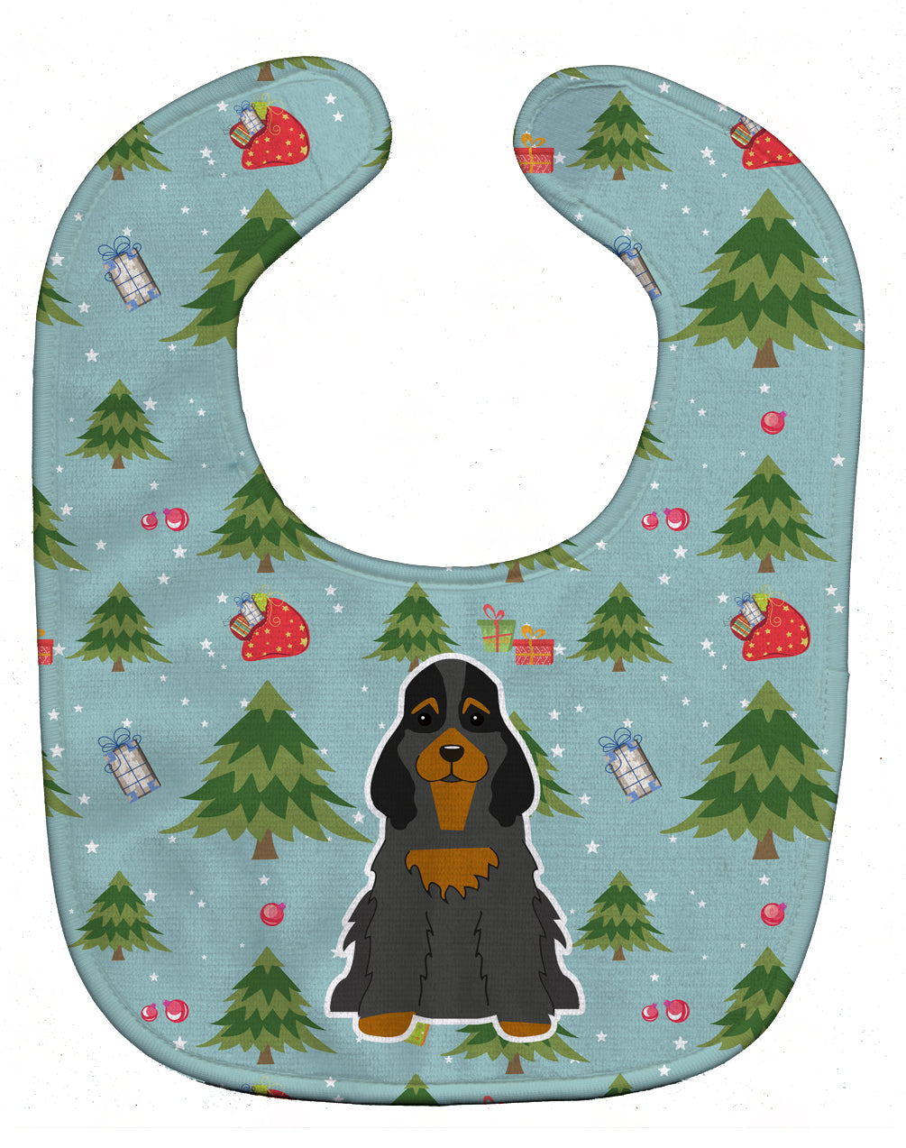 Christmas Cocker Spaniel Black Tan Baby Bib BB4753BIB - the-store.com