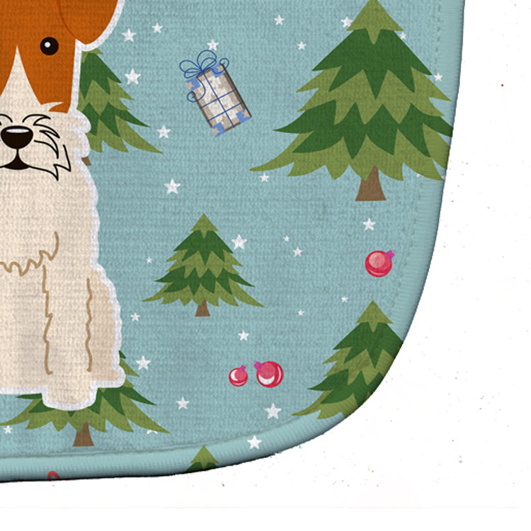 Christmas Wire Fox Terrier Baby Bib BB4761BIB - the-store.com