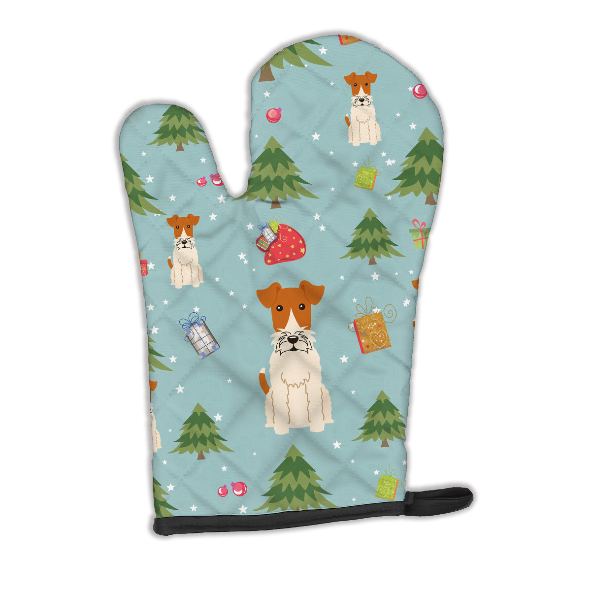 Christmas Wire Fox Terrier Oven Mitt BB4761OVMT  the-store.com.