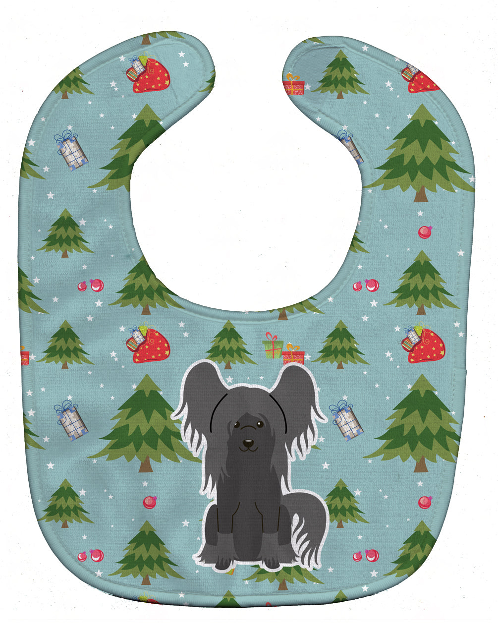 Christmas Chinese Crested Black Baby Bib BB4772BIB - the-store.com