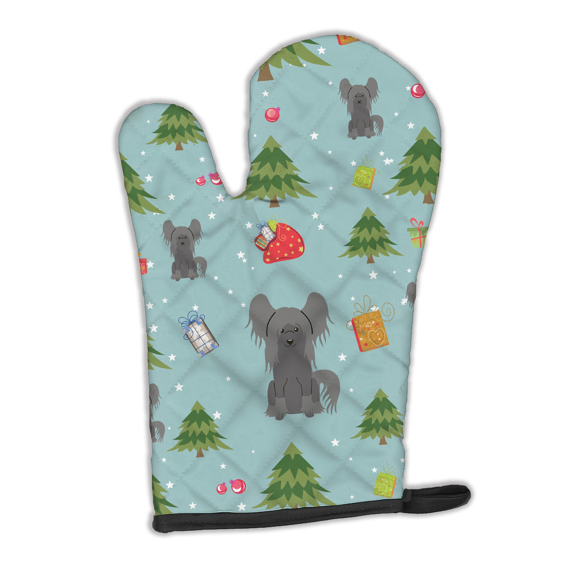 Christmas Chinese Crested Black Oven Mitt BB4772OVMT  the-store.com.