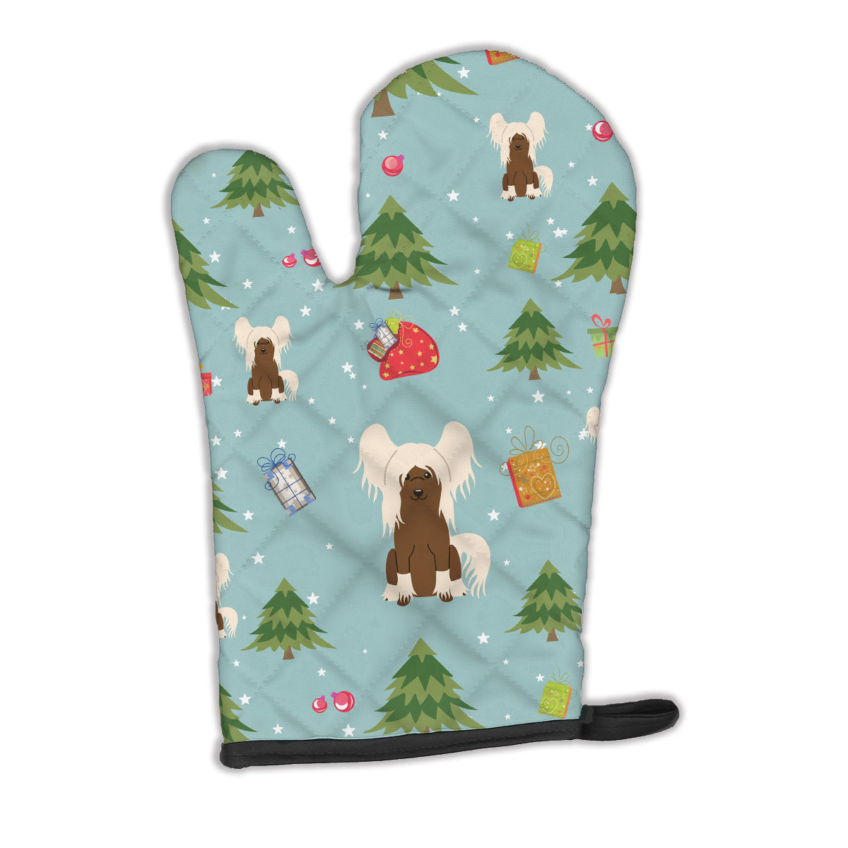 Christmas Chinese Crested Cream Oven Mitt BB4773OVMT  the-store.com.