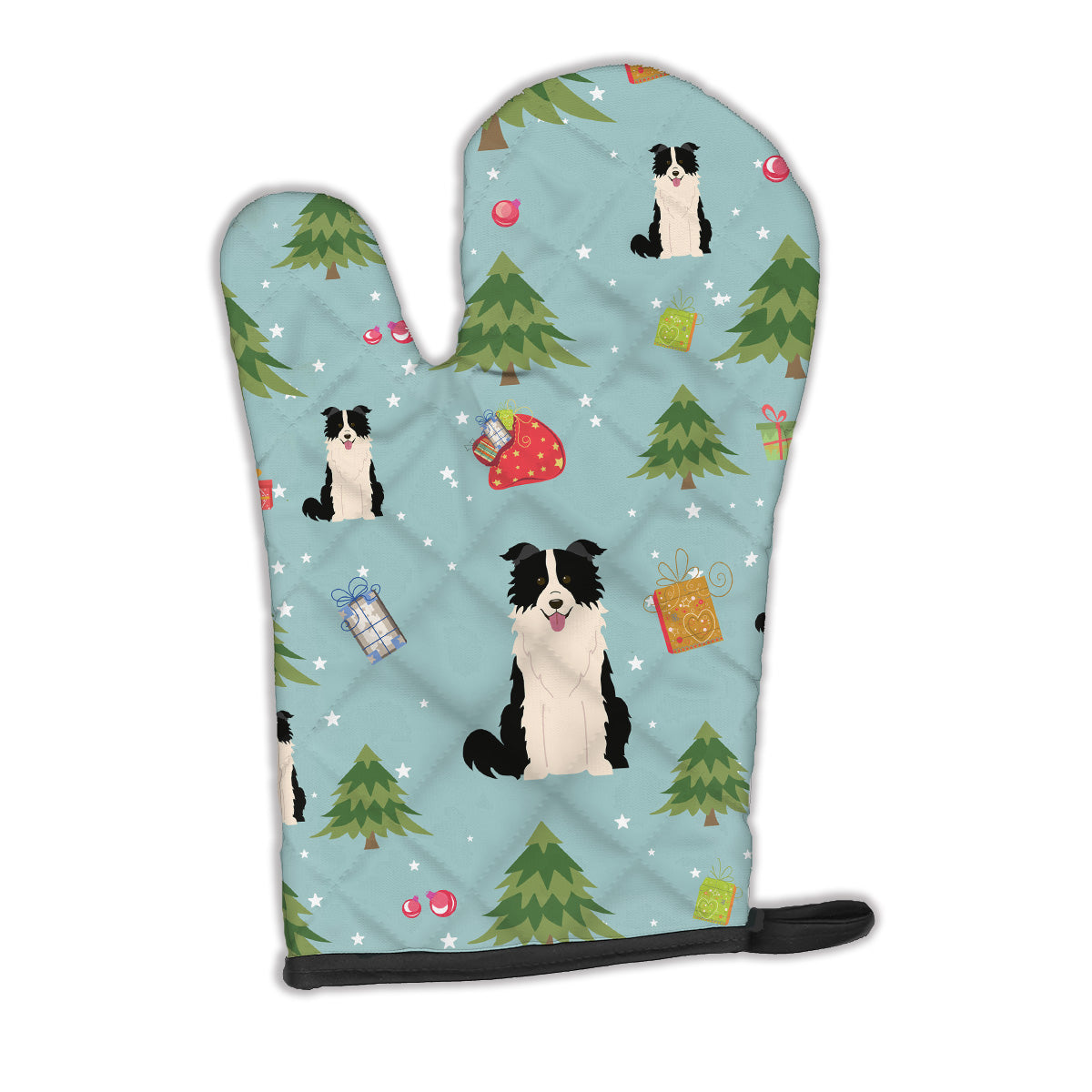 Christmas Border Collie Black White Oven Mitt BB4778OVMT  the-store.com.