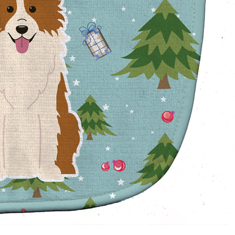 Christmas Border Collie Red White Baby Bib BB4779BIB - the-store.com