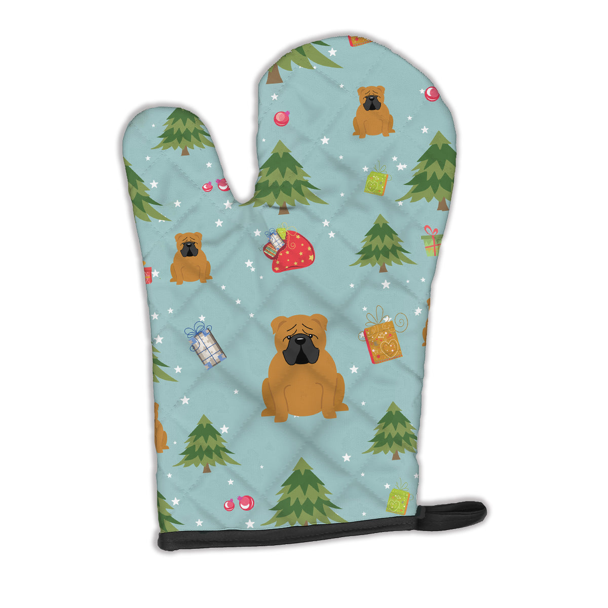 Christmas English Bulldog Red Oven Mitt BB4782OVMT  the-store.com.