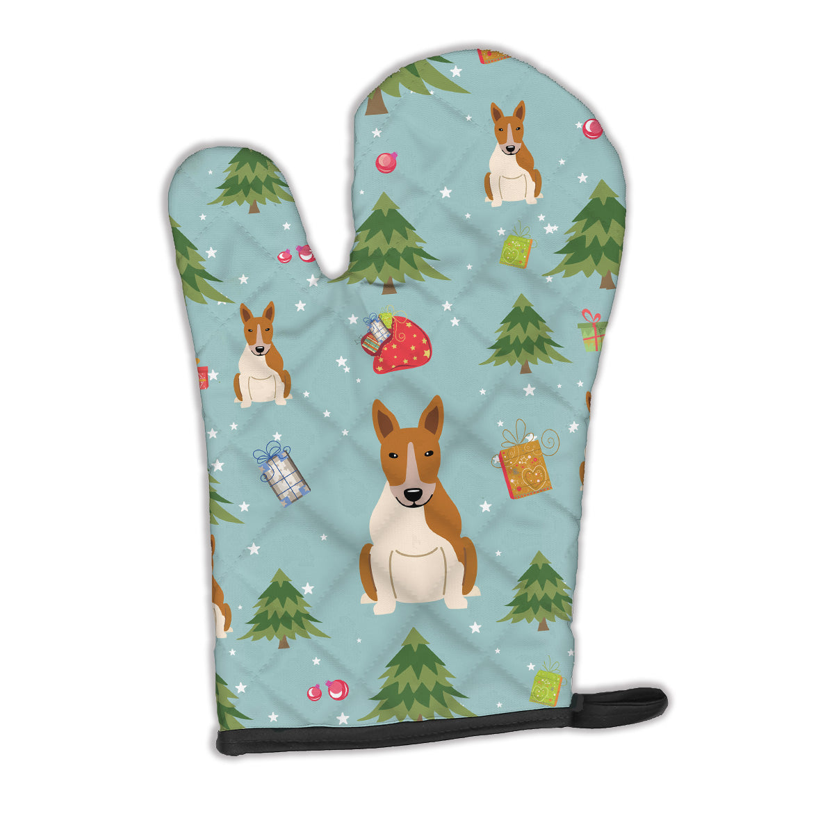 Christmas Bull Terrier Red White Oven Mitt BB4795OVMT  the-store.com.