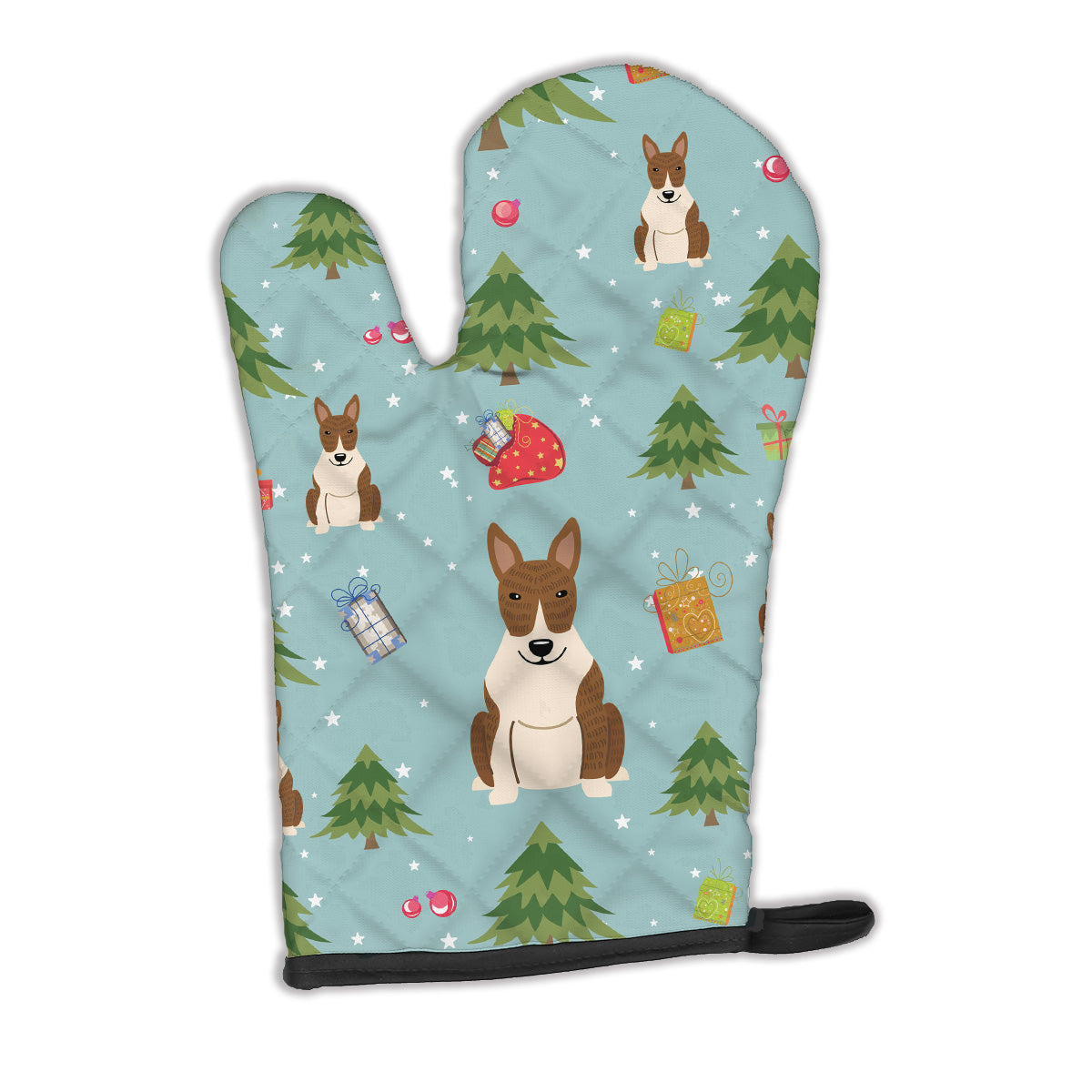 Christmas Bull Terrier Brindle Oven Mitt BB4797OVMT  the-store.com.