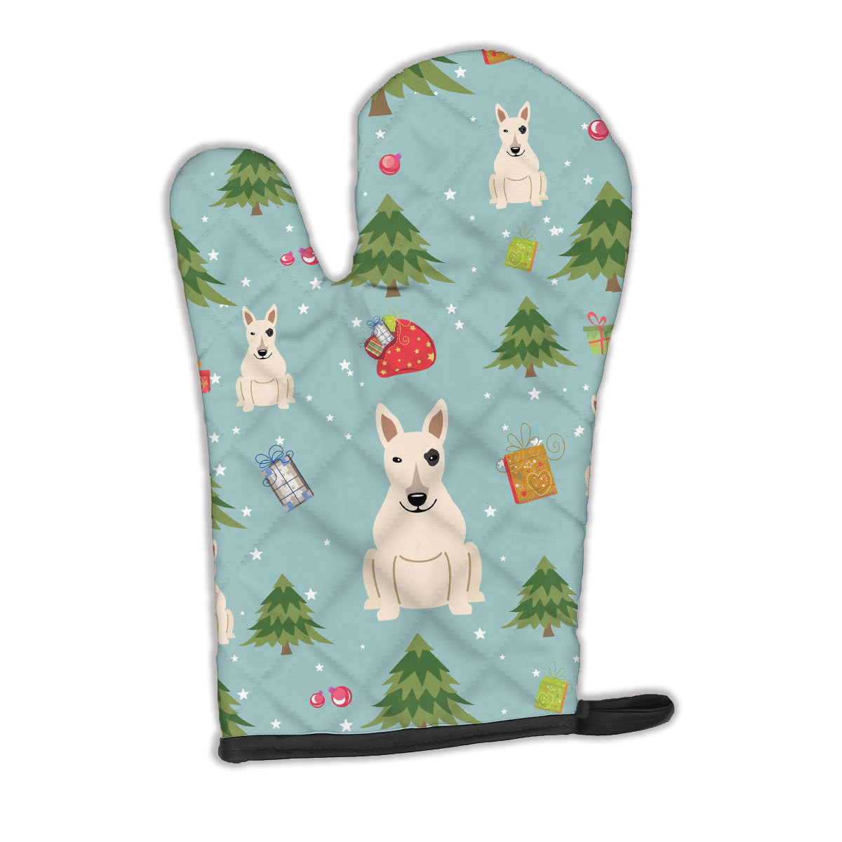 Christmas Bull Terrier White Oven Mitt BB4798OVMT  the-store.com.