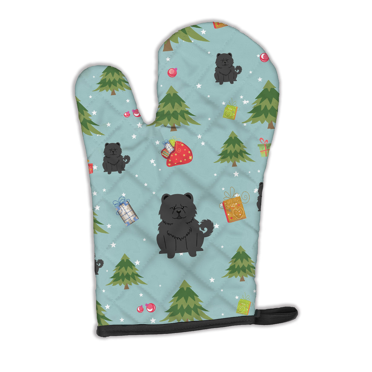 Christmas Chow Chow Black Oven Mitt BB4803OVMT  the-store.com.