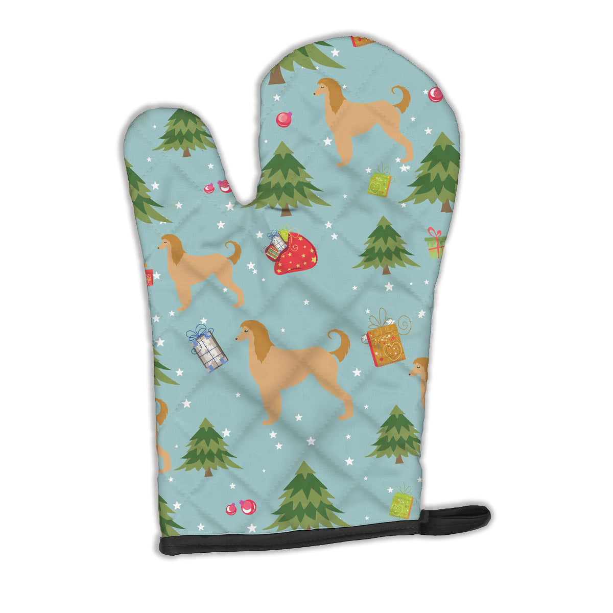 Christmas Afghan Hound Oven Mitt BB4830OVMT  the-store.com.