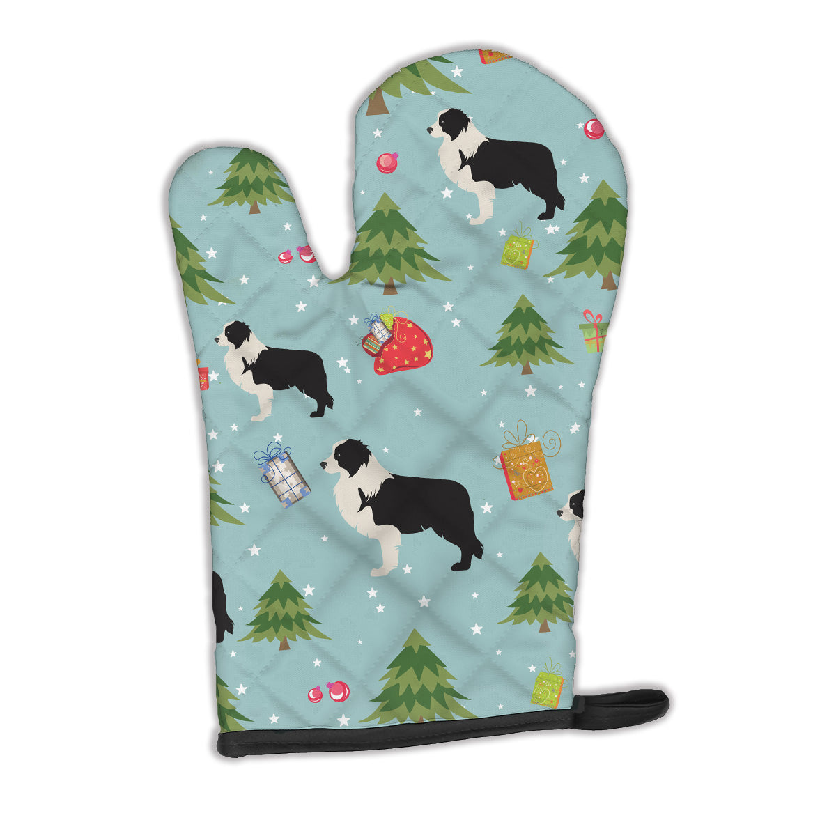 Christmas Black Border Collie Oven Mitt BB4847OVMT  the-store.com.