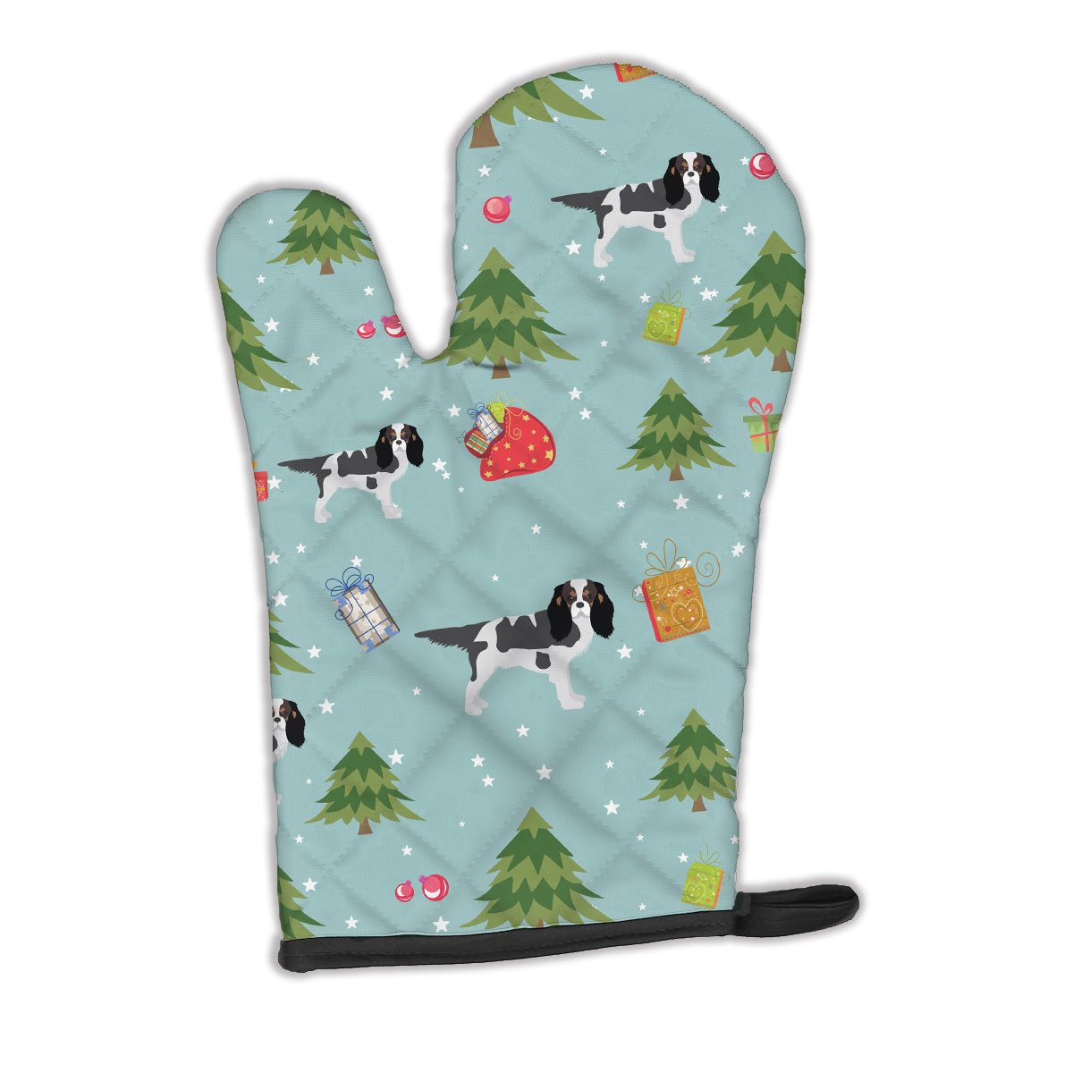 Christmas Cavalier King Charles Spaniel Tricolor Oven Mitt BB4920OVMT  the-store.com.